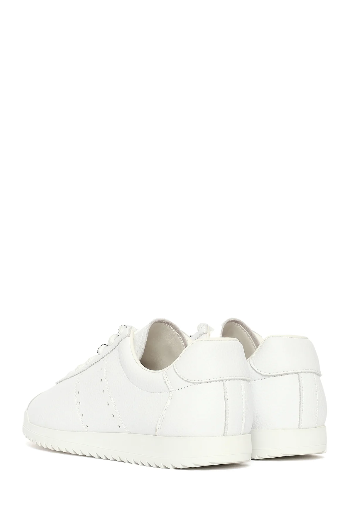 Kadın Beyaz Bağcıklı Deri Sneaker - Image 7