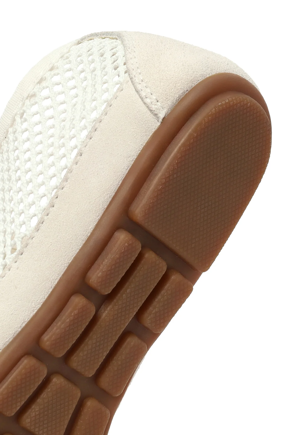 Kadın Beyaz Bağcıklı Fileli Deri Sneaker - Image 8