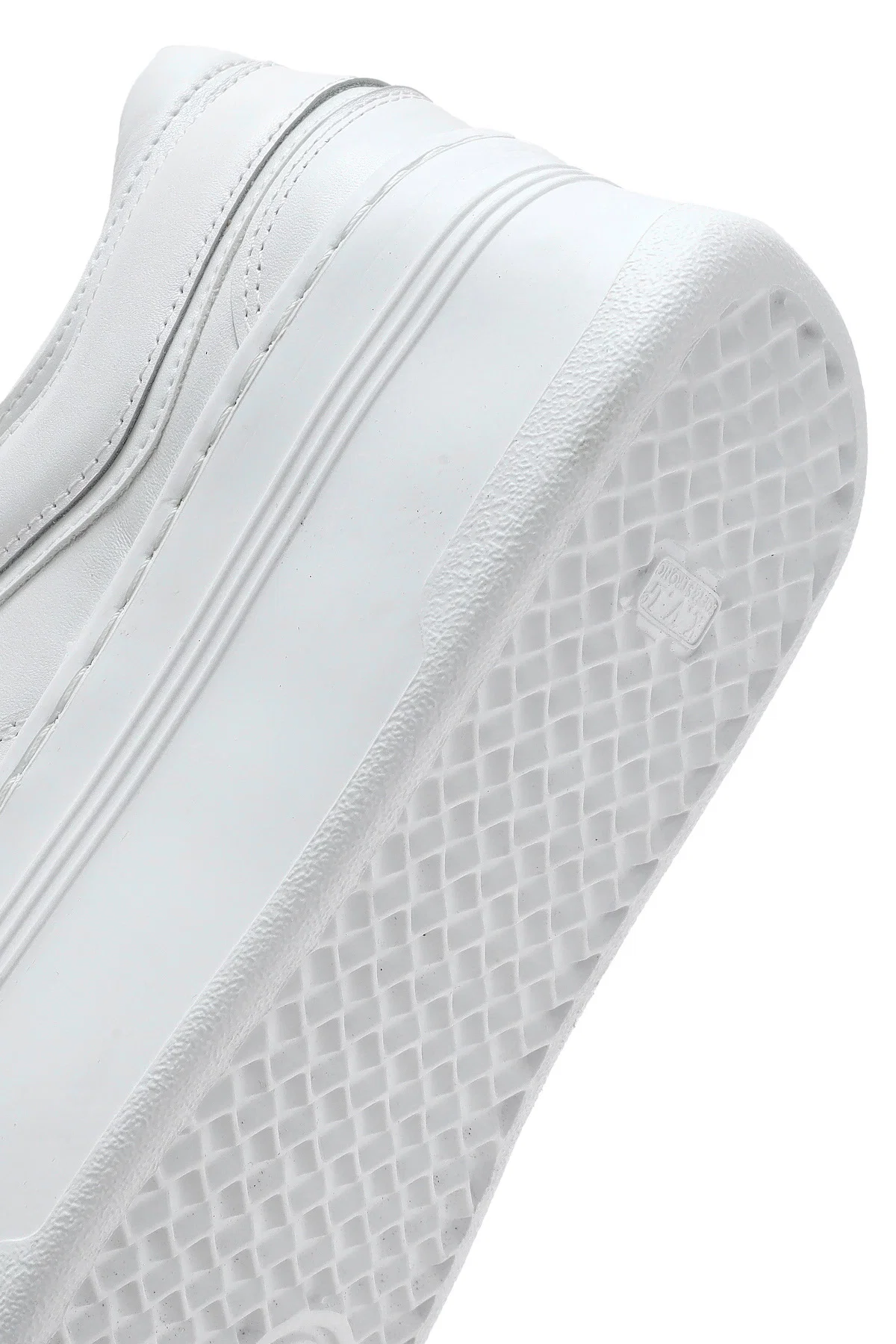 Kadın Beyaz Bağcıklı Kalın Tabanlı Deri Sneaker - Image 9