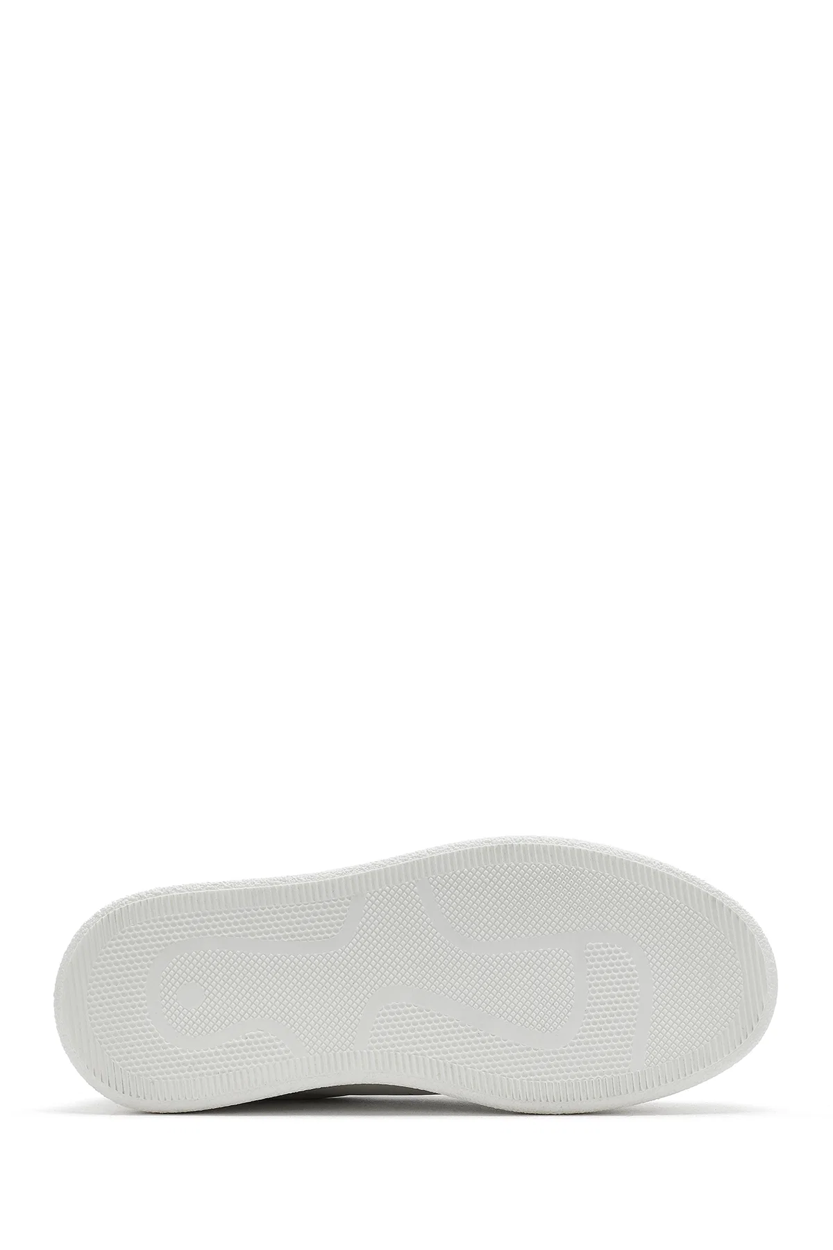 Kadın Beyaz Bağcıklı Kalın Tabanlı Deri Sneaker - Image 4