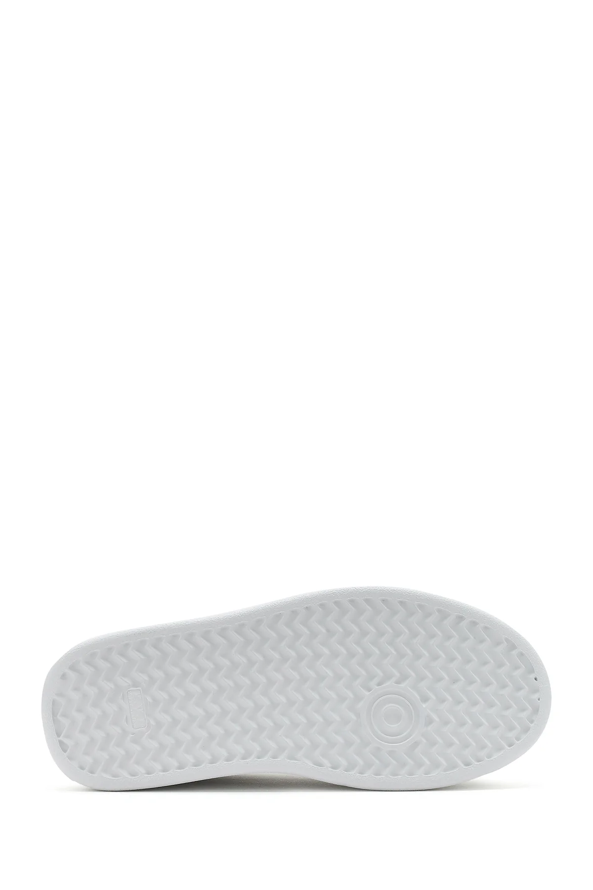 Kadın Beyaz Bağcıklı Kalın Tabanlı Deri Sneaker - Image 5