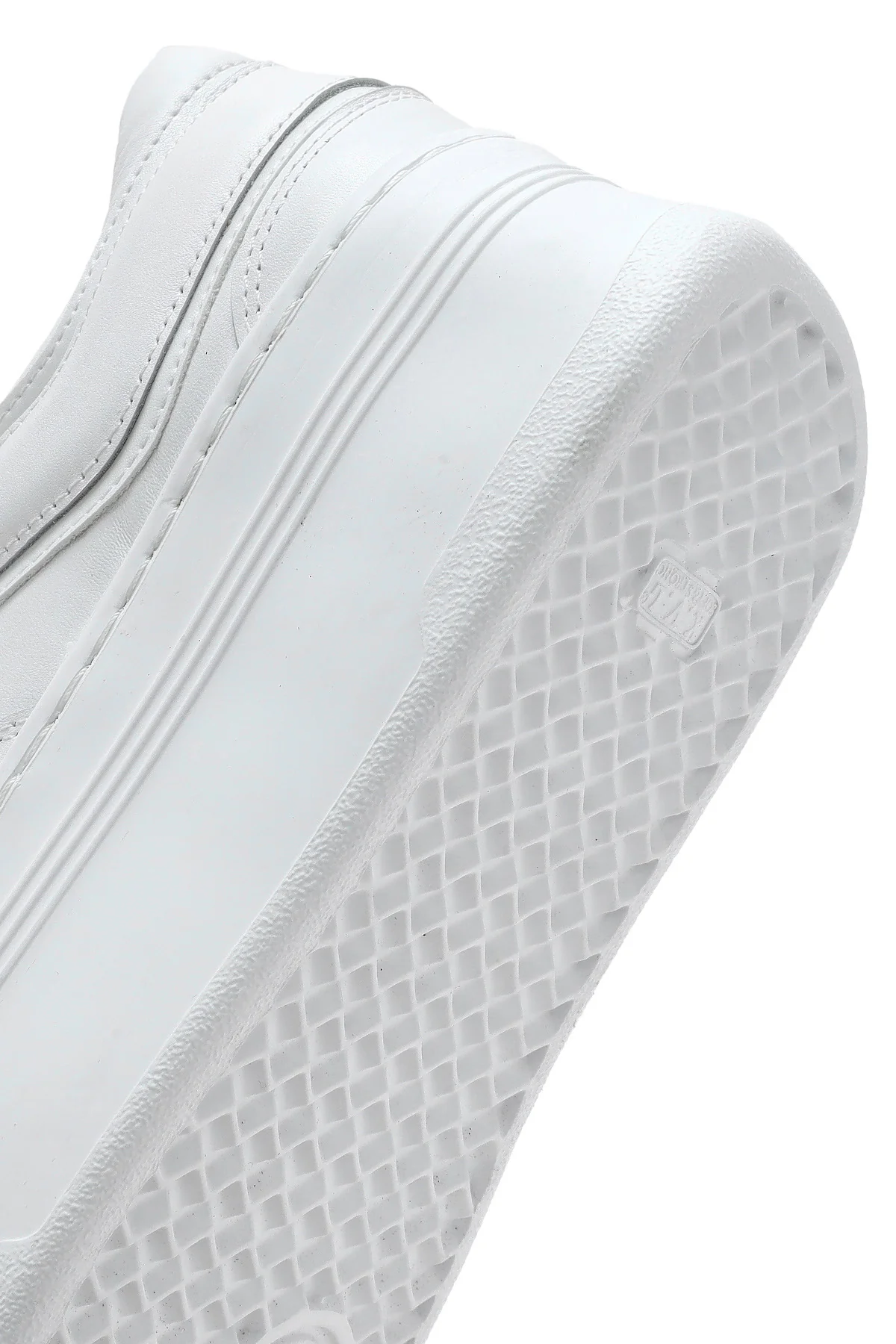 Kadın Beyaz Bağcıklı Kalın Tabanlı Deri Sneaker - Image 9