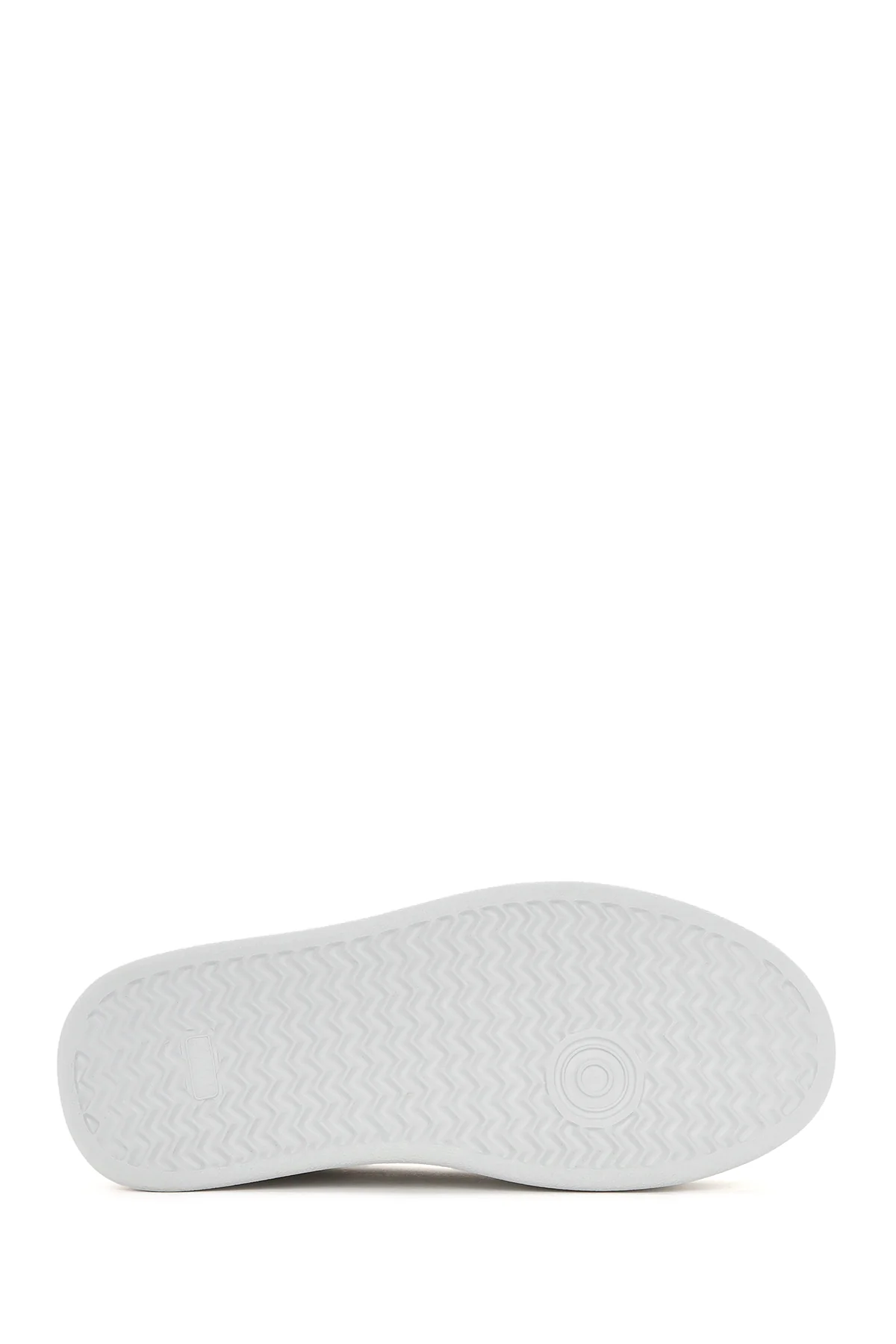 Kadın Beyaz Bağcıklı Kalın Tabanlı Deri Sneaker - Image 5
