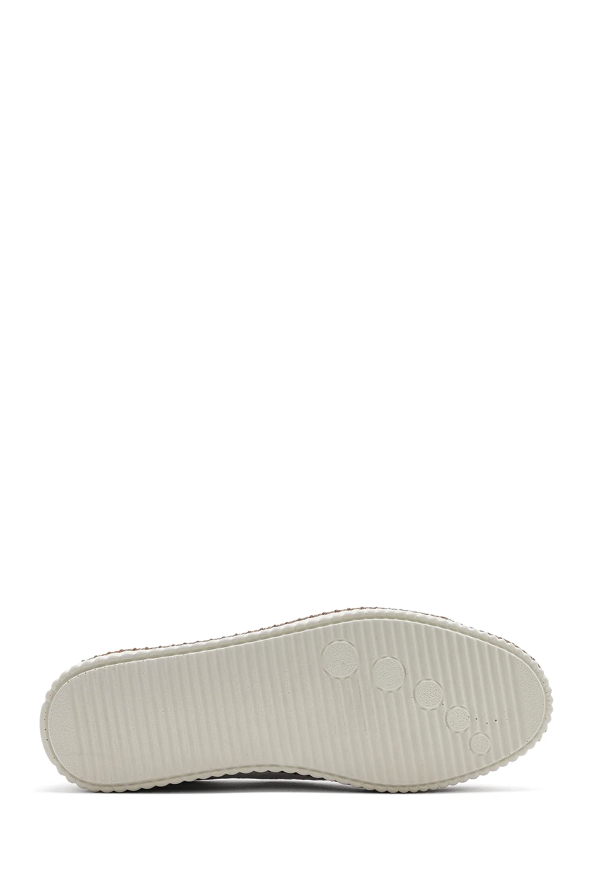 Kadın Beyaz Bağcıklı Kalın Tabanlı Deri Sneaker - Image 5