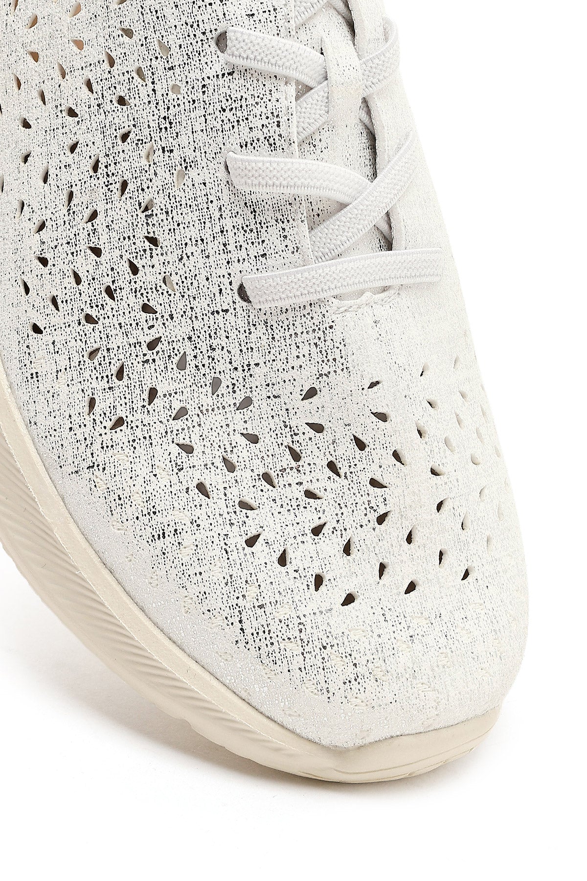 Kadın Beyaz Bağcıklı Kalın Tabanlı Desenli Kumaş Comfort Sneaker - Image 9