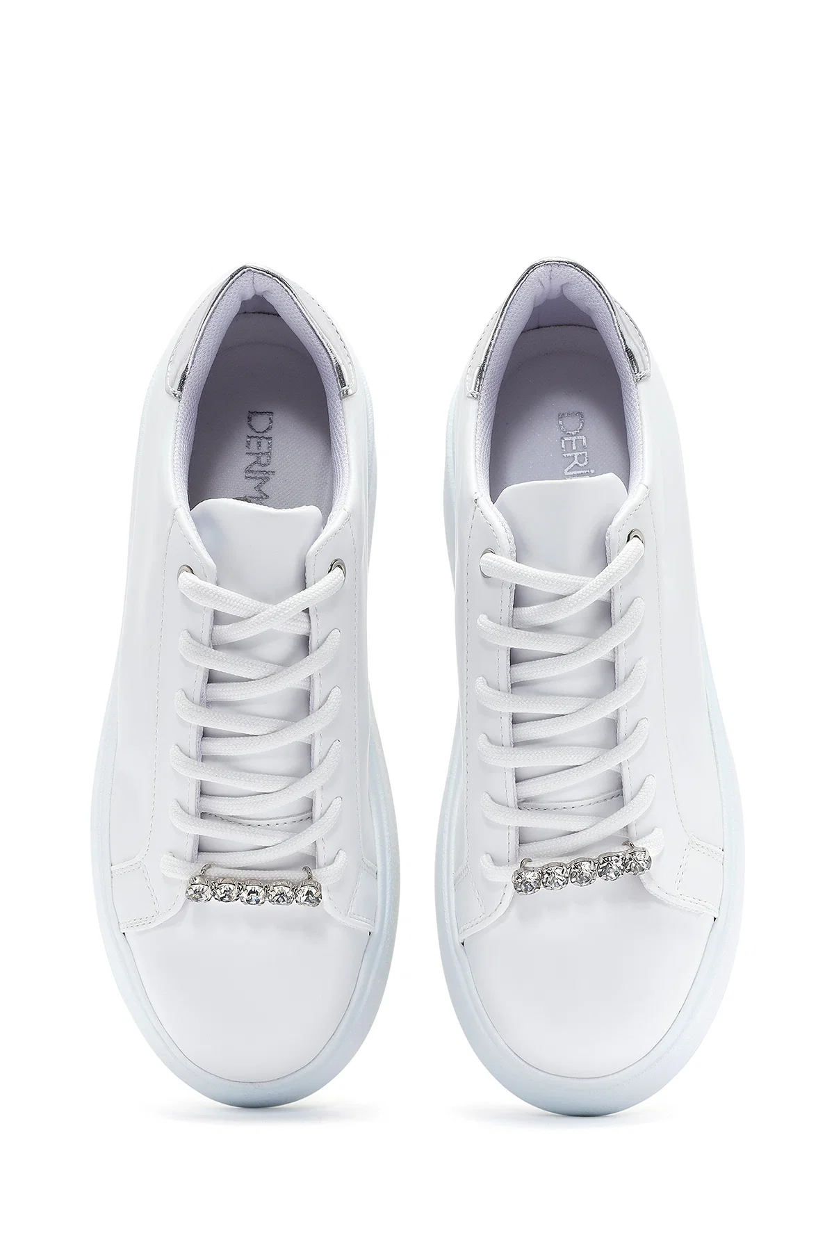 Kadın Beyaz Bağcıklı Kalın Tabanlı Sneaker - Image 7