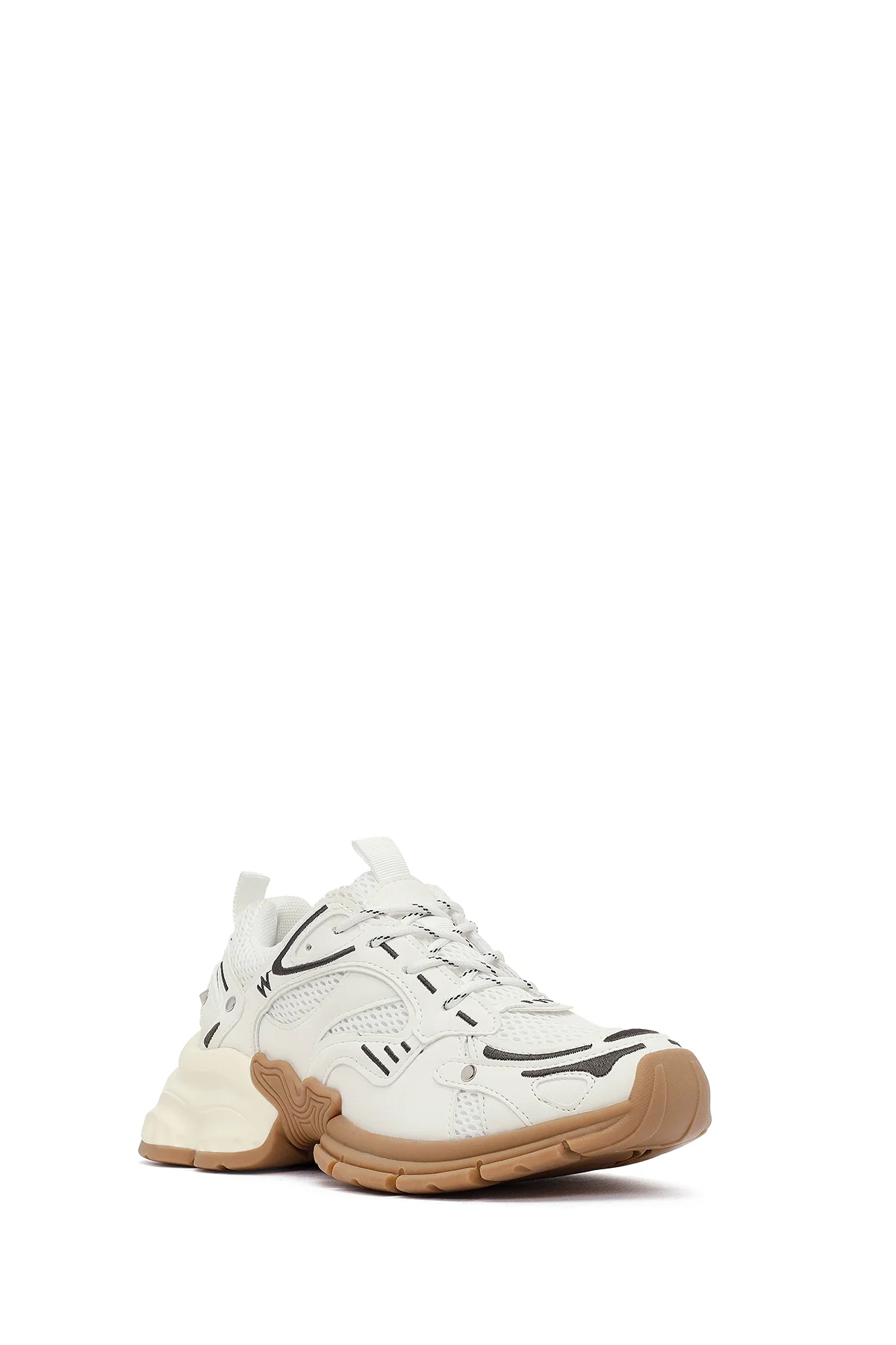 Kadın Beyaz Bağcıklı Kalın Tabanlı Sneaker - Image 8