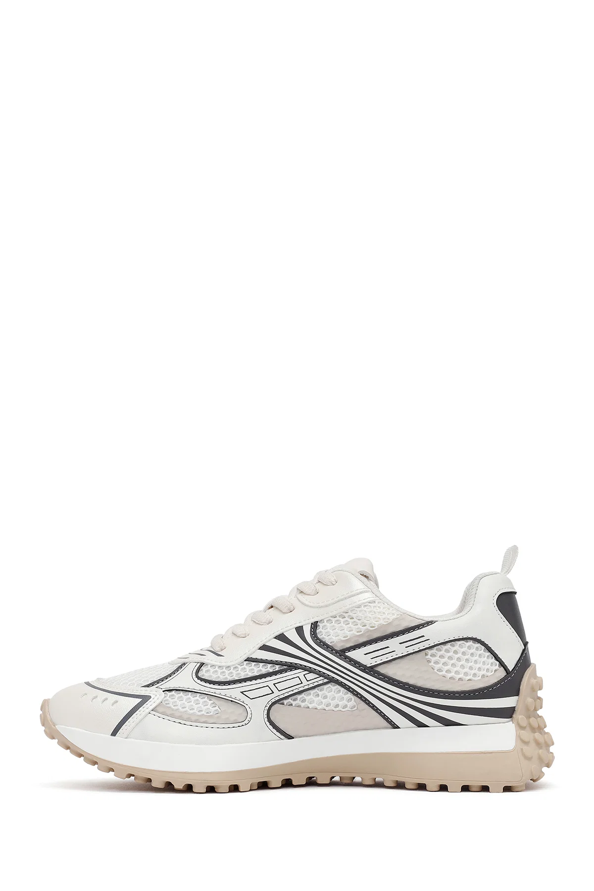 Kadın Beyaz Bağcıklı Kalın Tabanlı Sneaker - Image 2