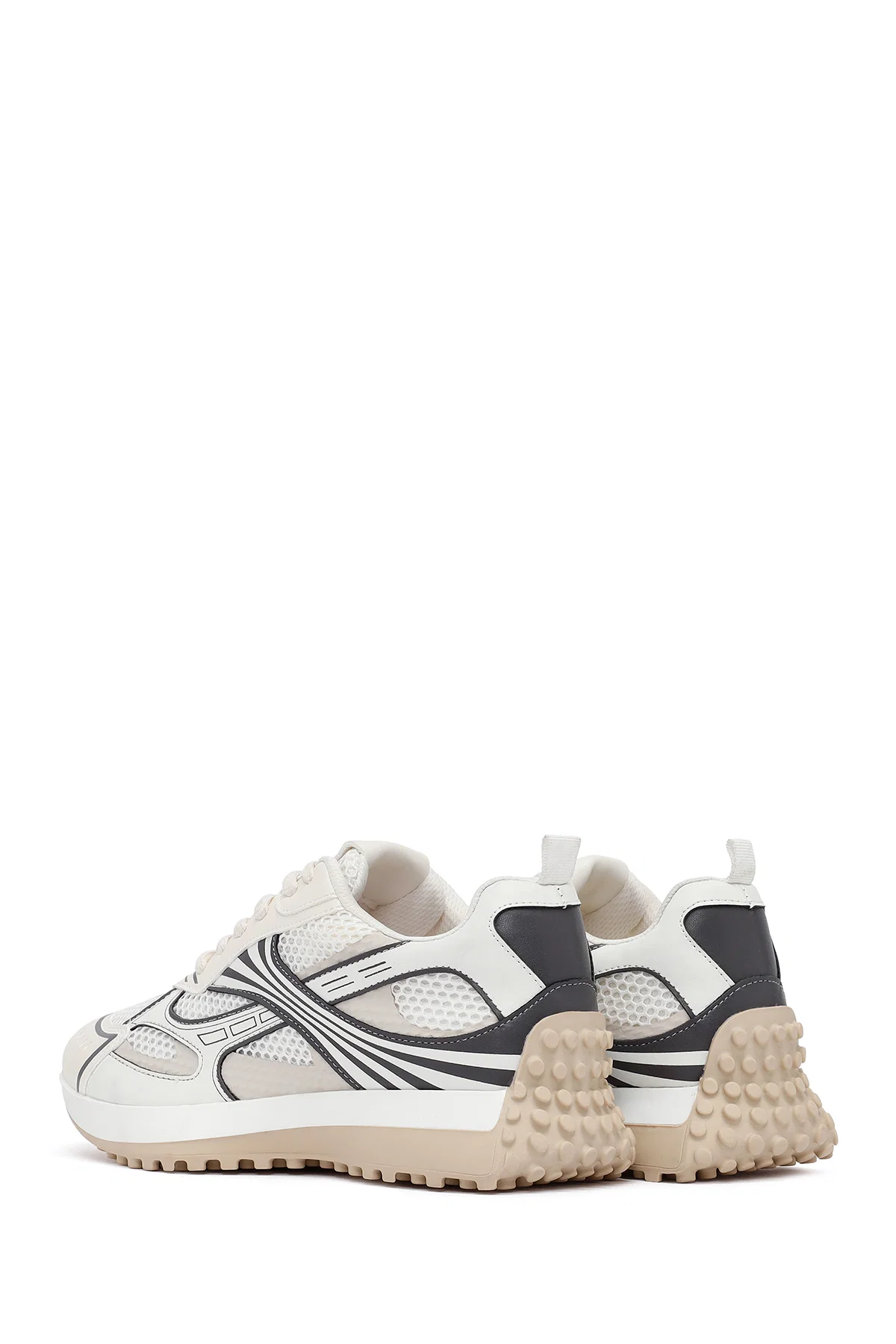 Kadın Beyaz Bağcıklı Kalın Tabanlı Sneaker - Image 5