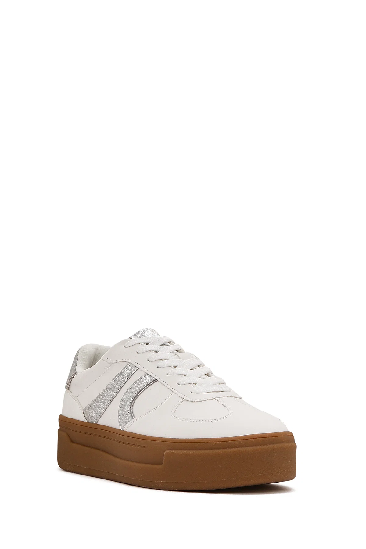 Kadın Beyaz Bağcıklı Kalın Tabanlı Sneaker - Image 6