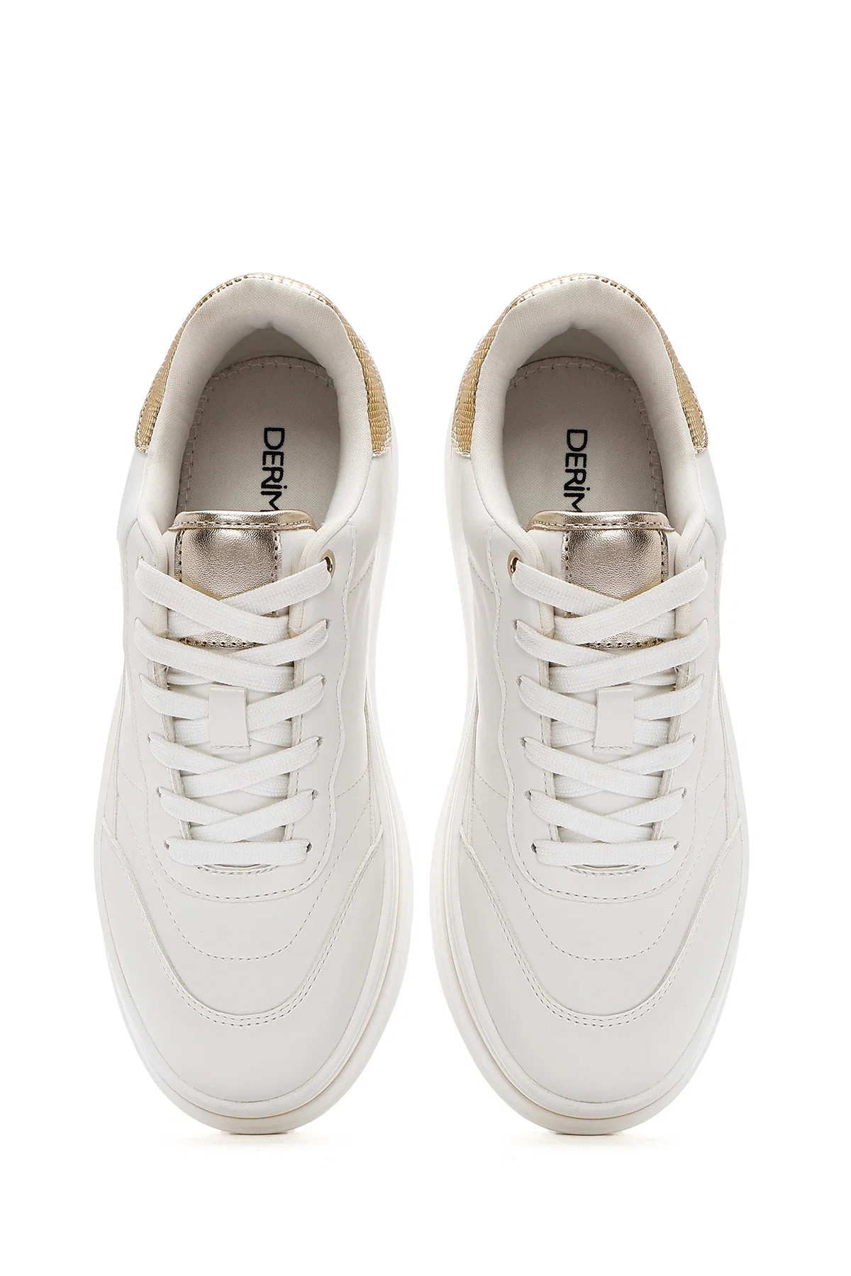 Kadın Beyaz Bağcıklı Kalın Tabanlı Sneaker - Image 7
