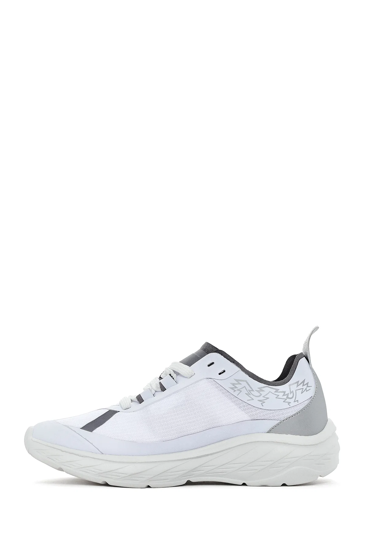 Kadın Beyaz Bağcıklı Kalın Tabanlı Sneaker - Image 2