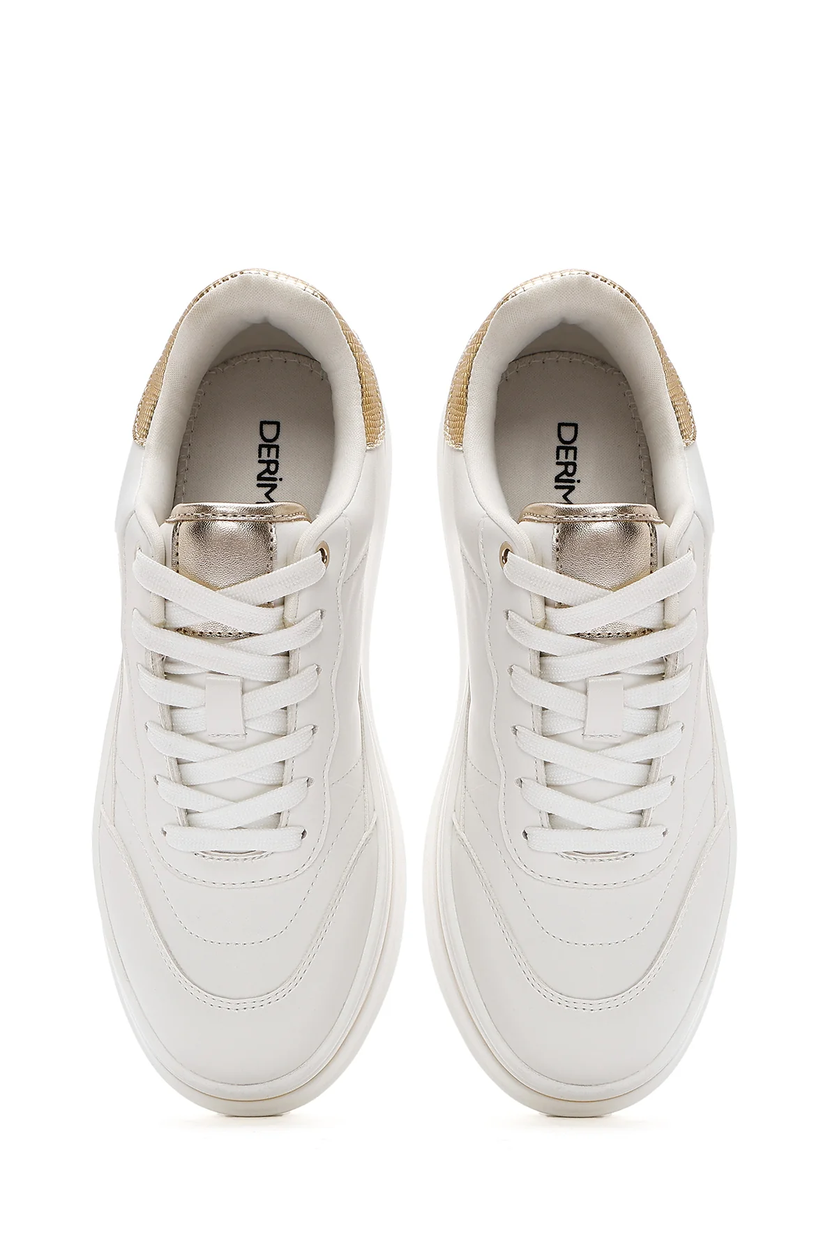 Kadın Beyaz Bağcıklı Kalın Tabanlı Sneaker - Image 4
