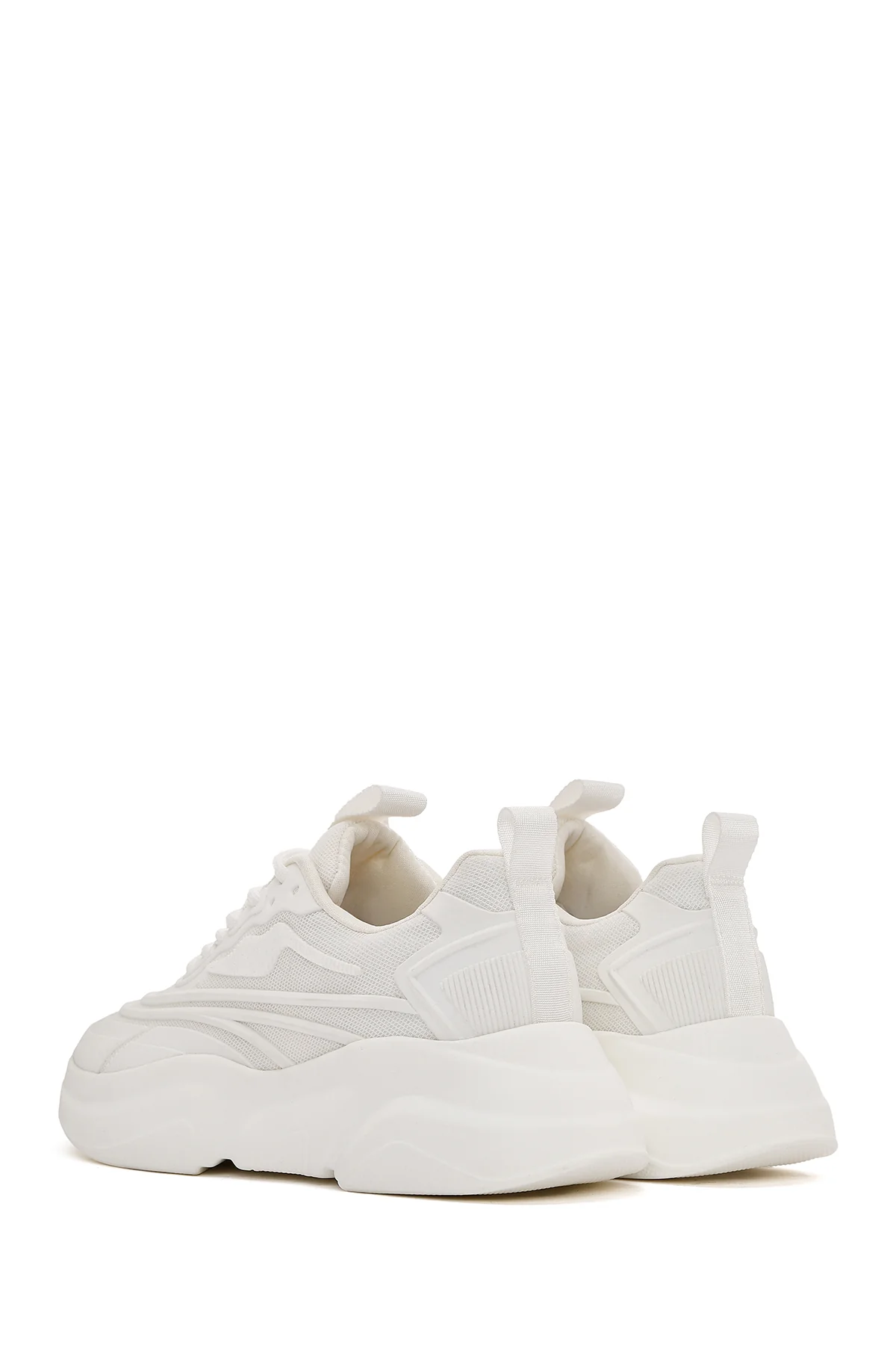 Kadın Beyaz Bağcıklı Kalın Tabanlı Sneaker - Image 6
