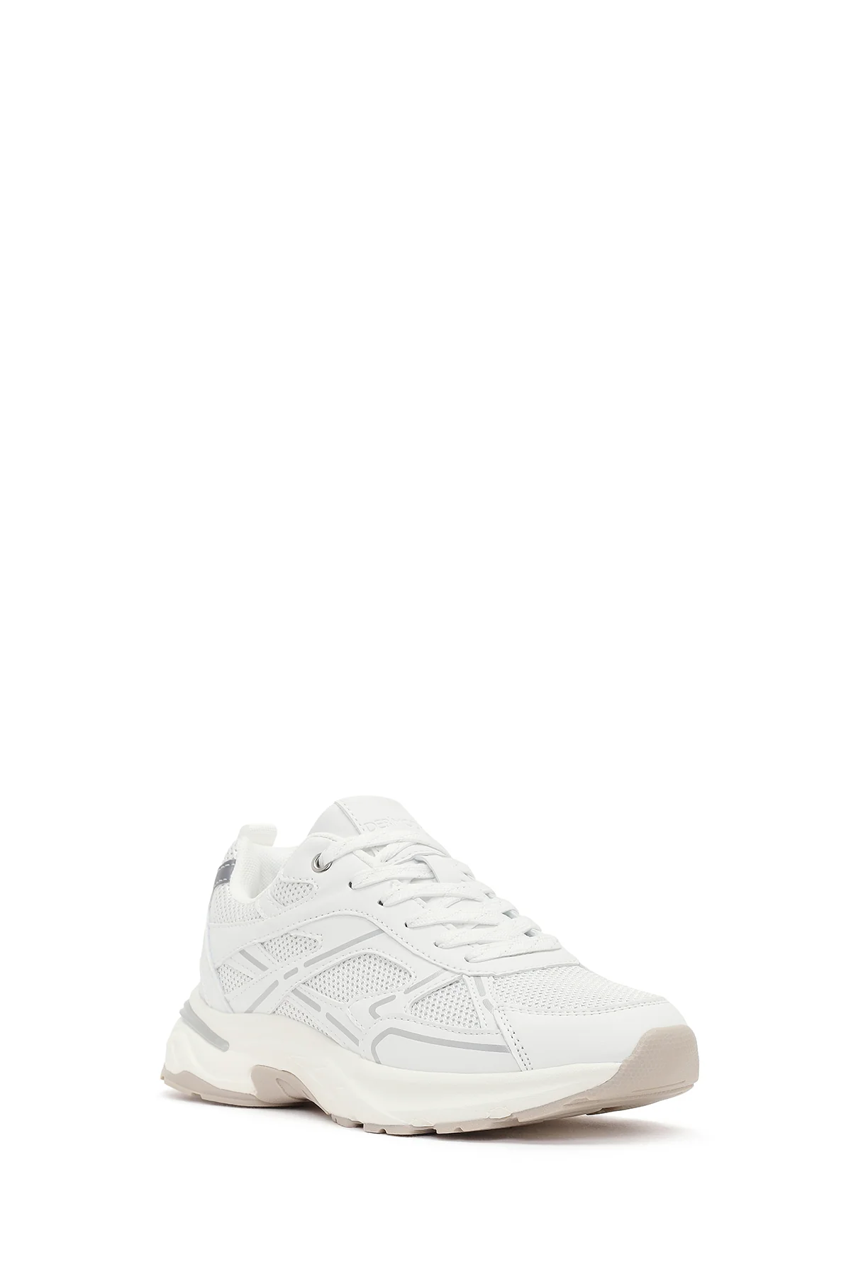 Kadın Beyaz Bağcıklı Kalın Tabanlı Sneaker - Image 7