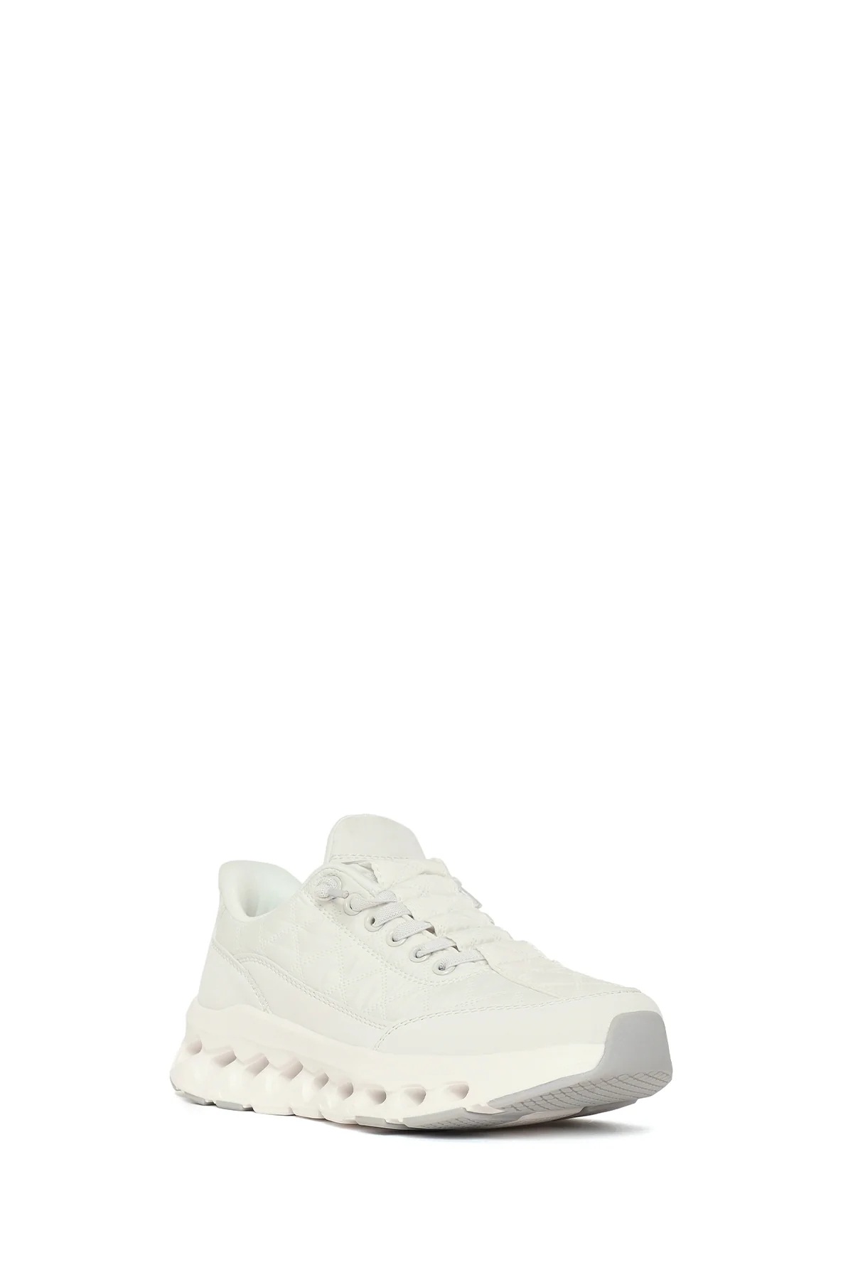 Kadın Beyaz Bağcıklı Kalın Tabanlı Sneaker - Image 7