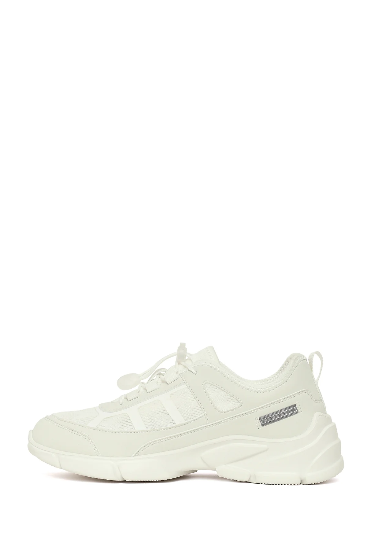 Kadın Beyaz Bağcıklı Kalın Tabanlı Sneaker - Image 3