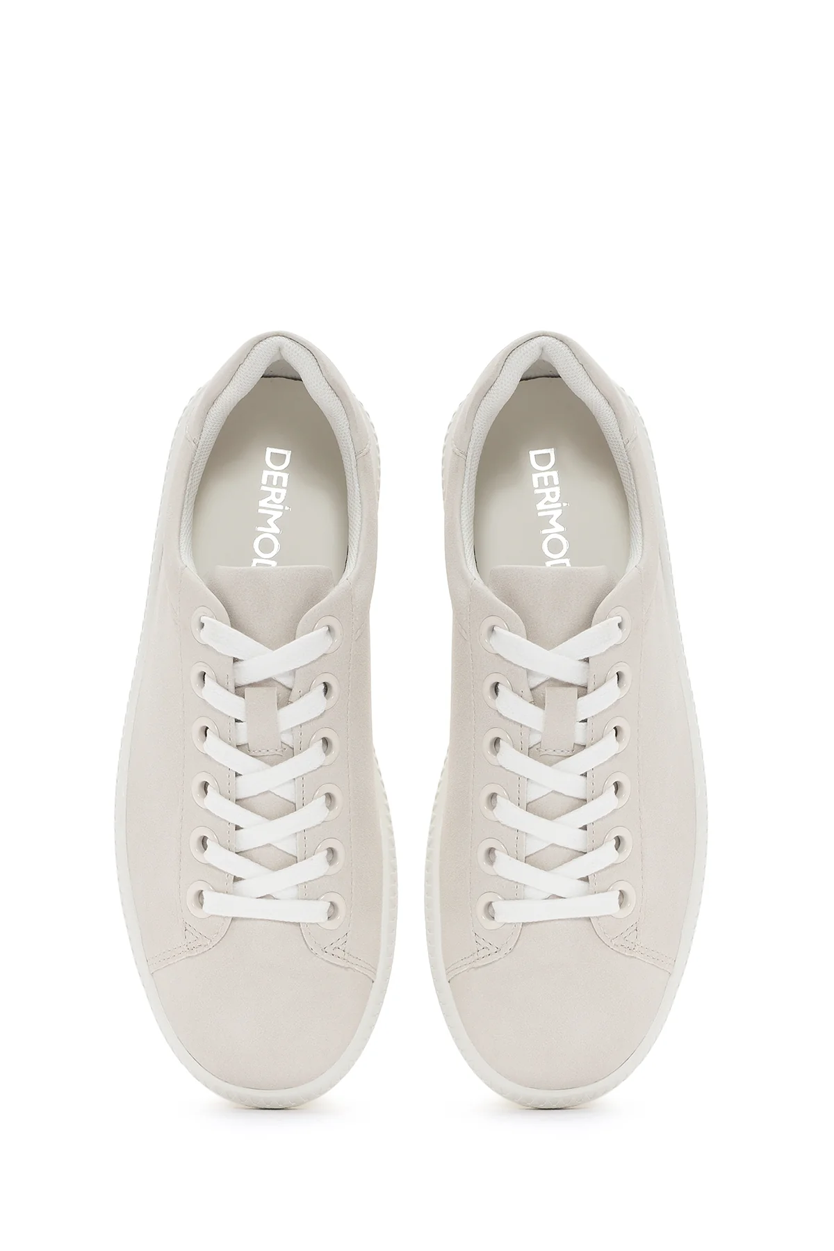 Kadın Beyaz Bağcıklı Sneaker - Image 7