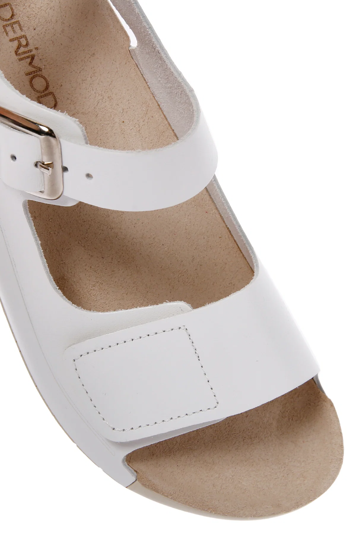 Kadın Beyaz Bilekten Bağlamalı Deri Comfort Sandalet - Image 10