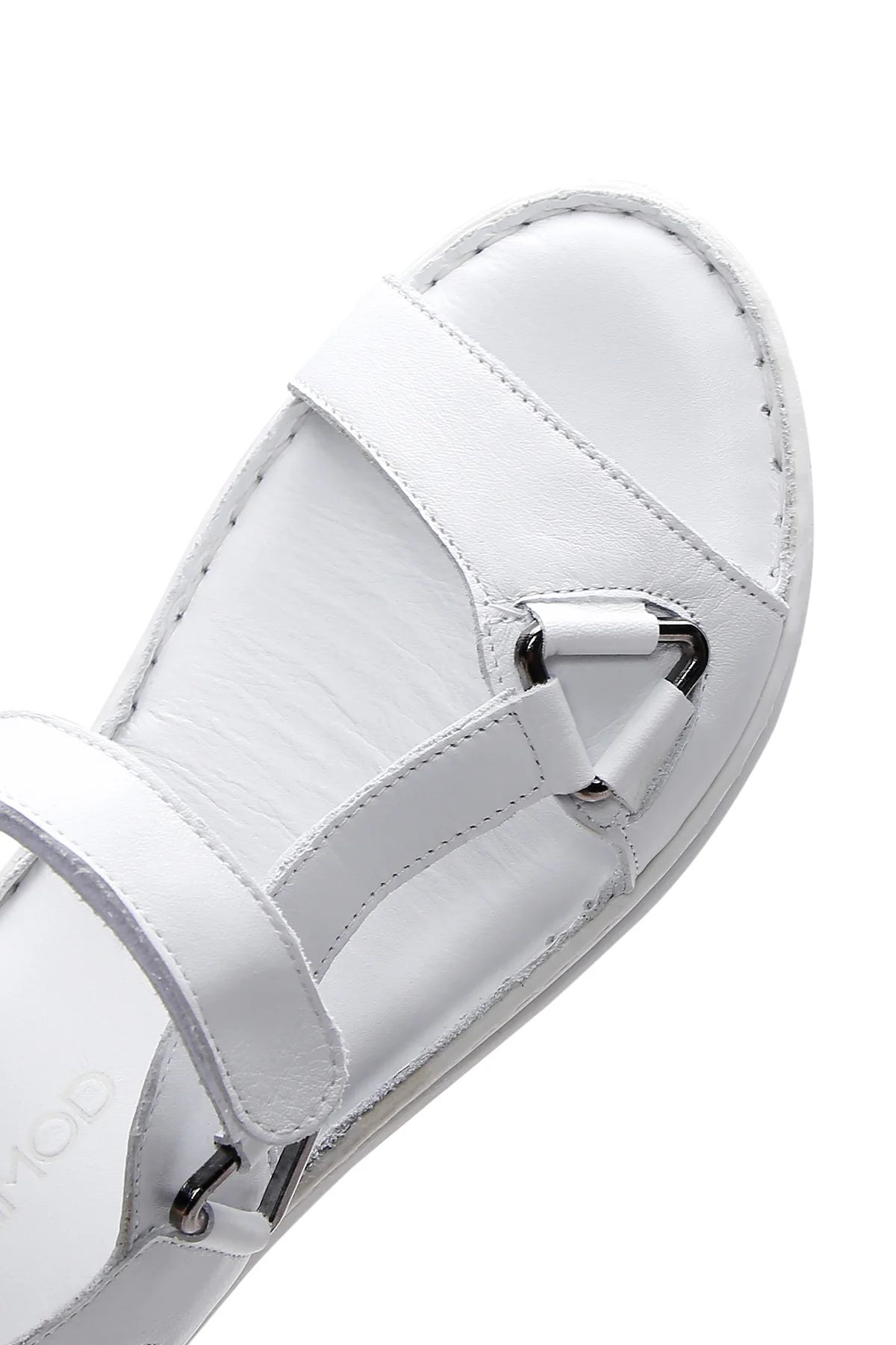 Kadın Beyaz Bilekten Bantlı Deri Comfort Sandalet - Image 8
