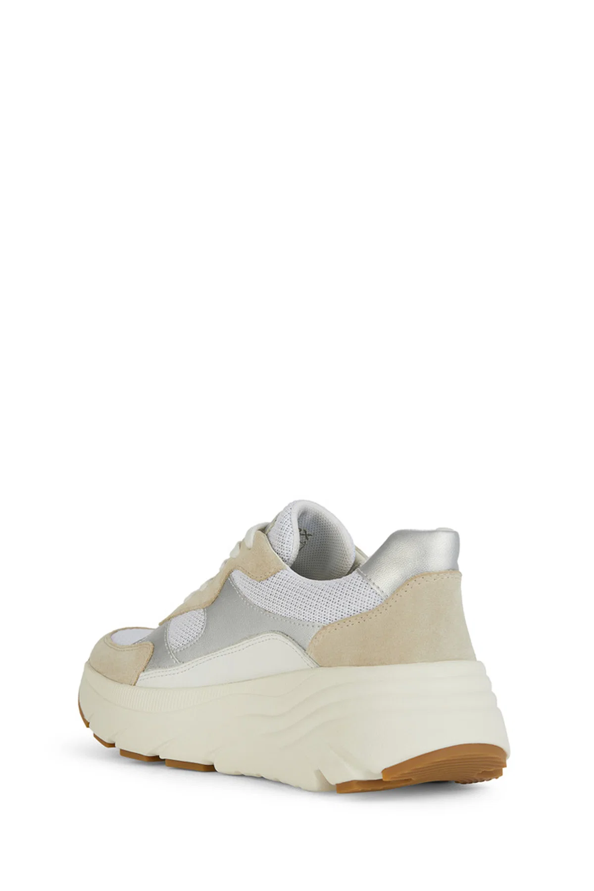 Geox Kadın Beyaz Bağcıklı Kalın Tabanlı Deri Sneaker - Image 3