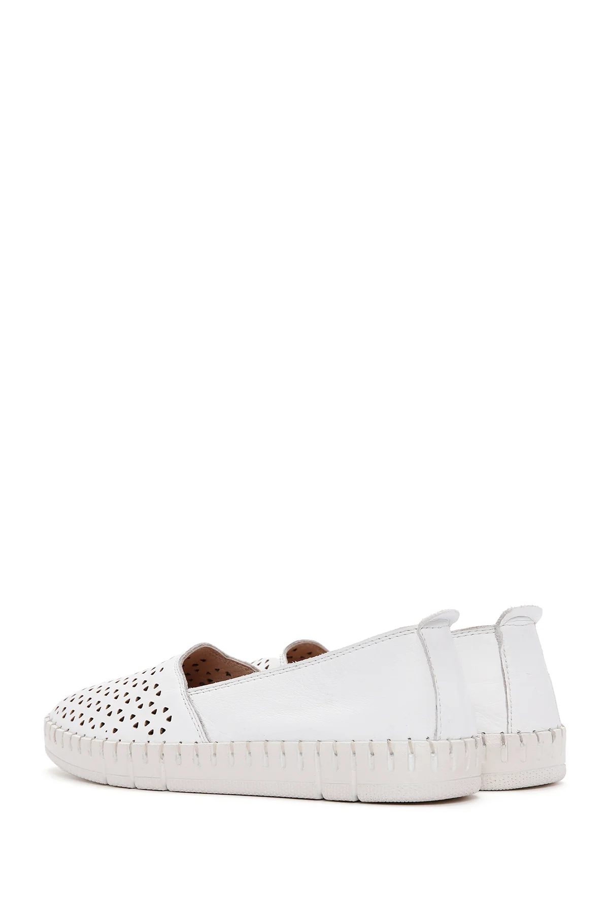 Kadın Beyaz Deri Comfort Loafer - Image 5