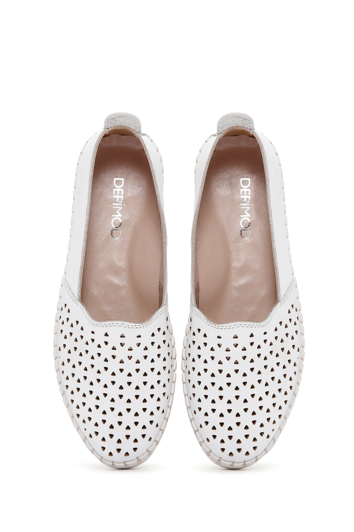 Kadın Beyaz Deri Comfort Loafer - Image 7