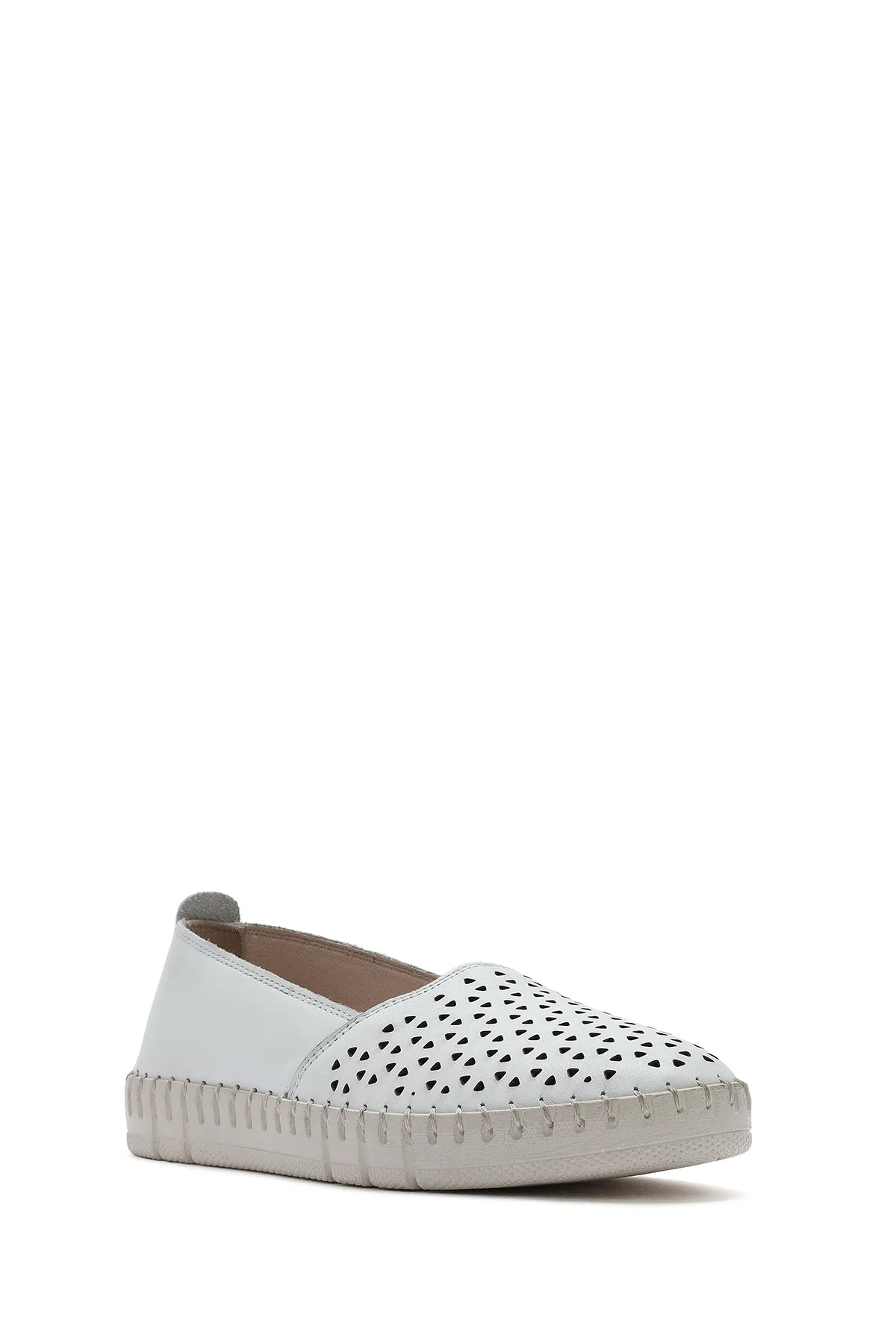Kadın Beyaz Deri Comfort Loafer - Image 6