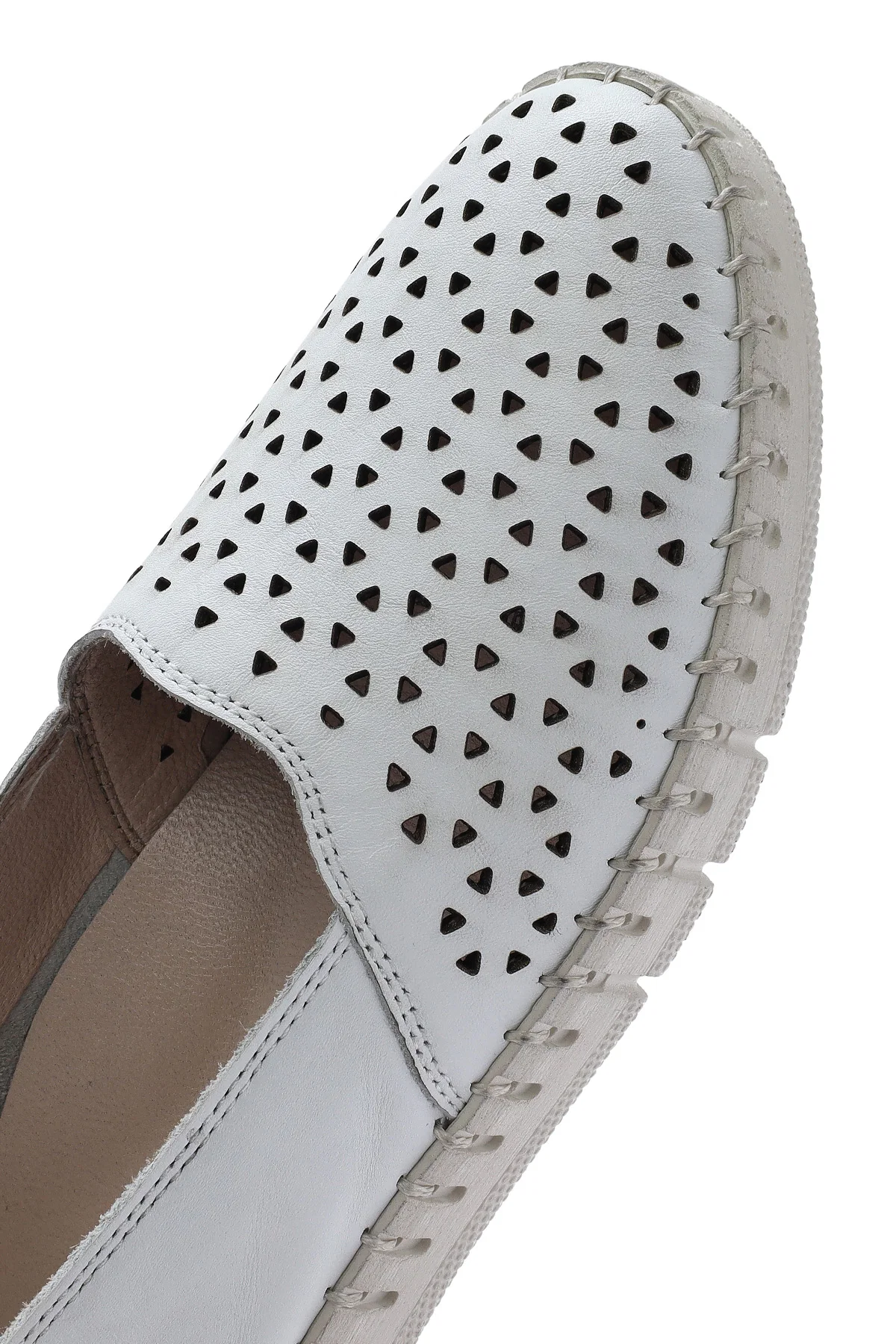Kadın Beyaz Deri Comfort Loafer - Image 9