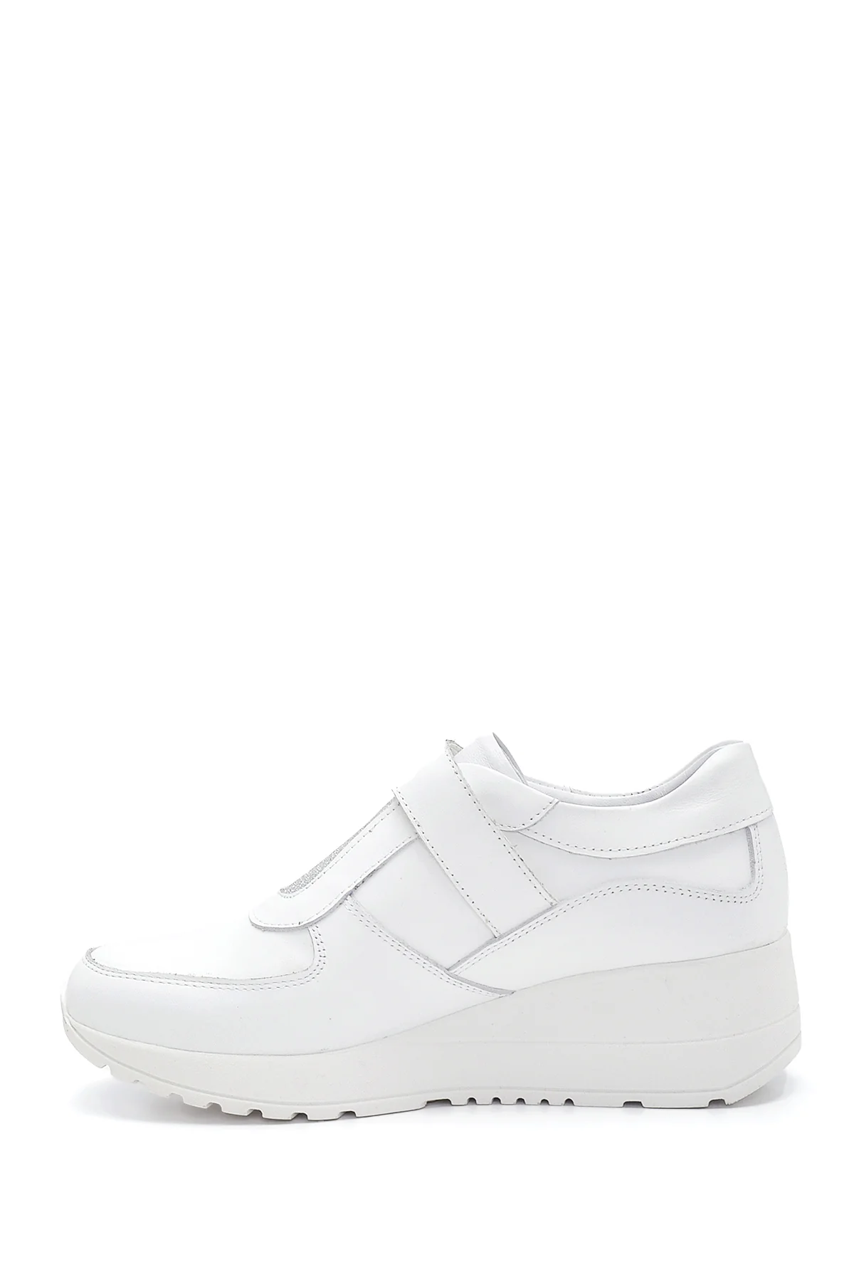 Kadın Beyaz Deri Dolgu Topuk Sneaker - Image 2
