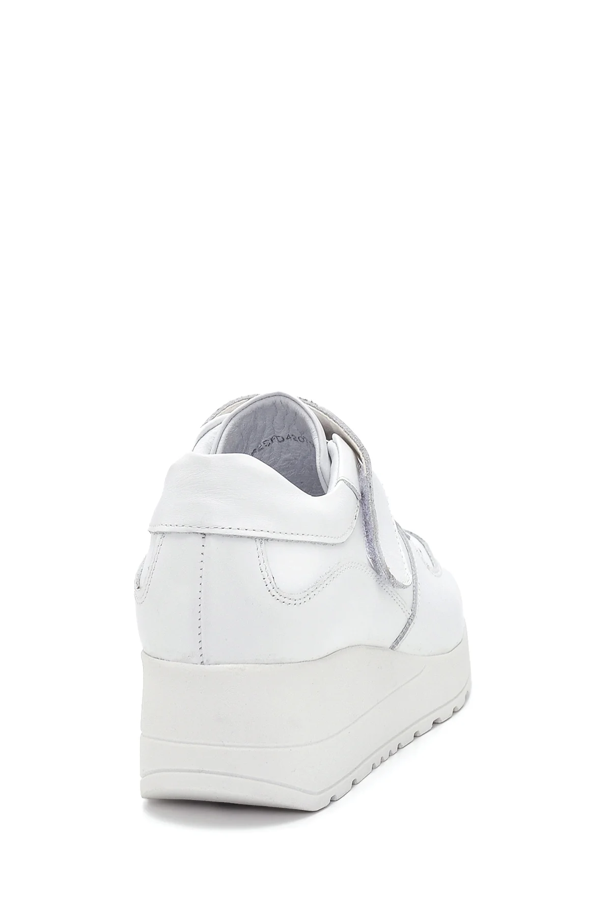 Kadın Beyaz Deri Dolgu Topuk Sneaker - Image 5