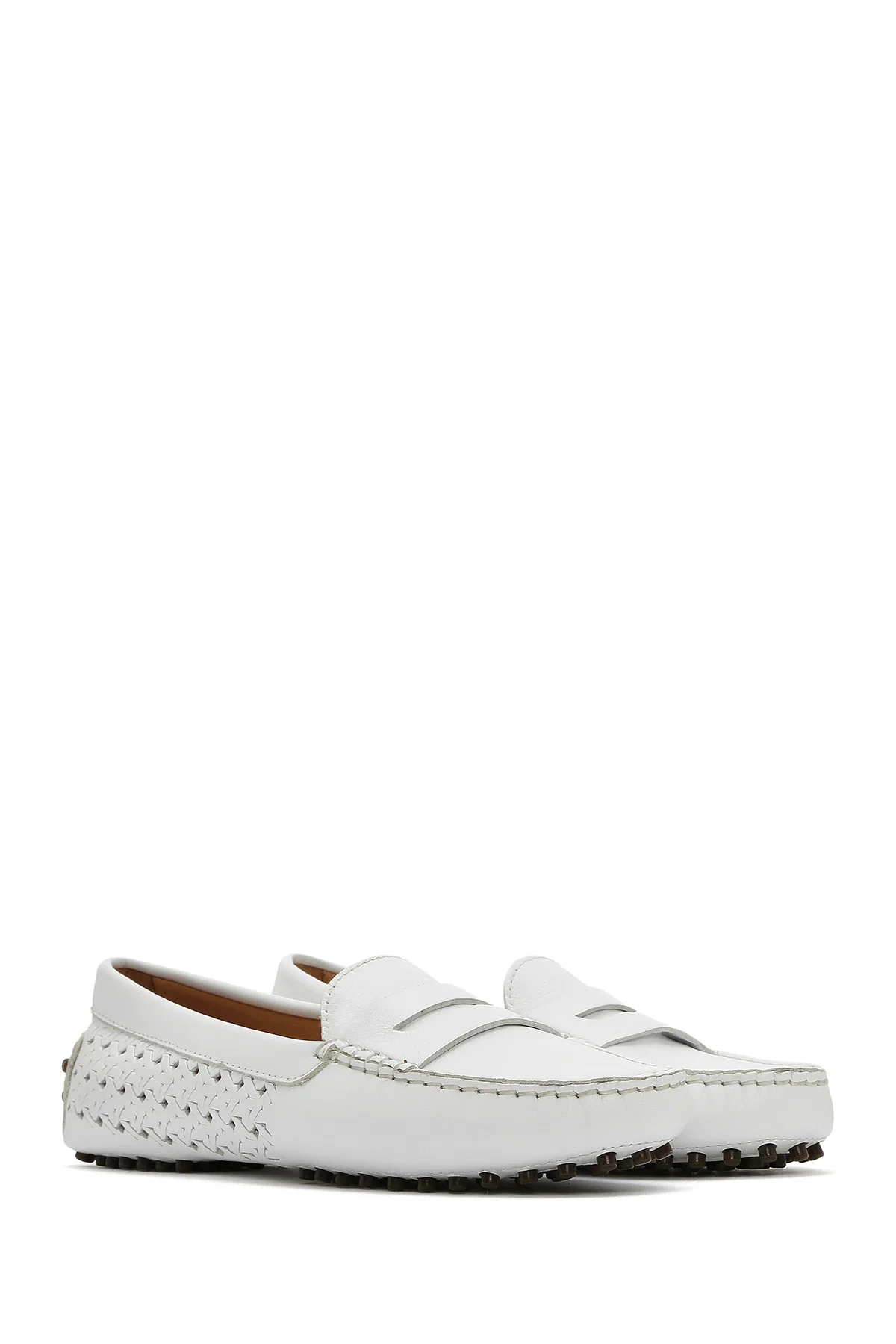 Kadın Beyaz Deri Loafer - Image 3