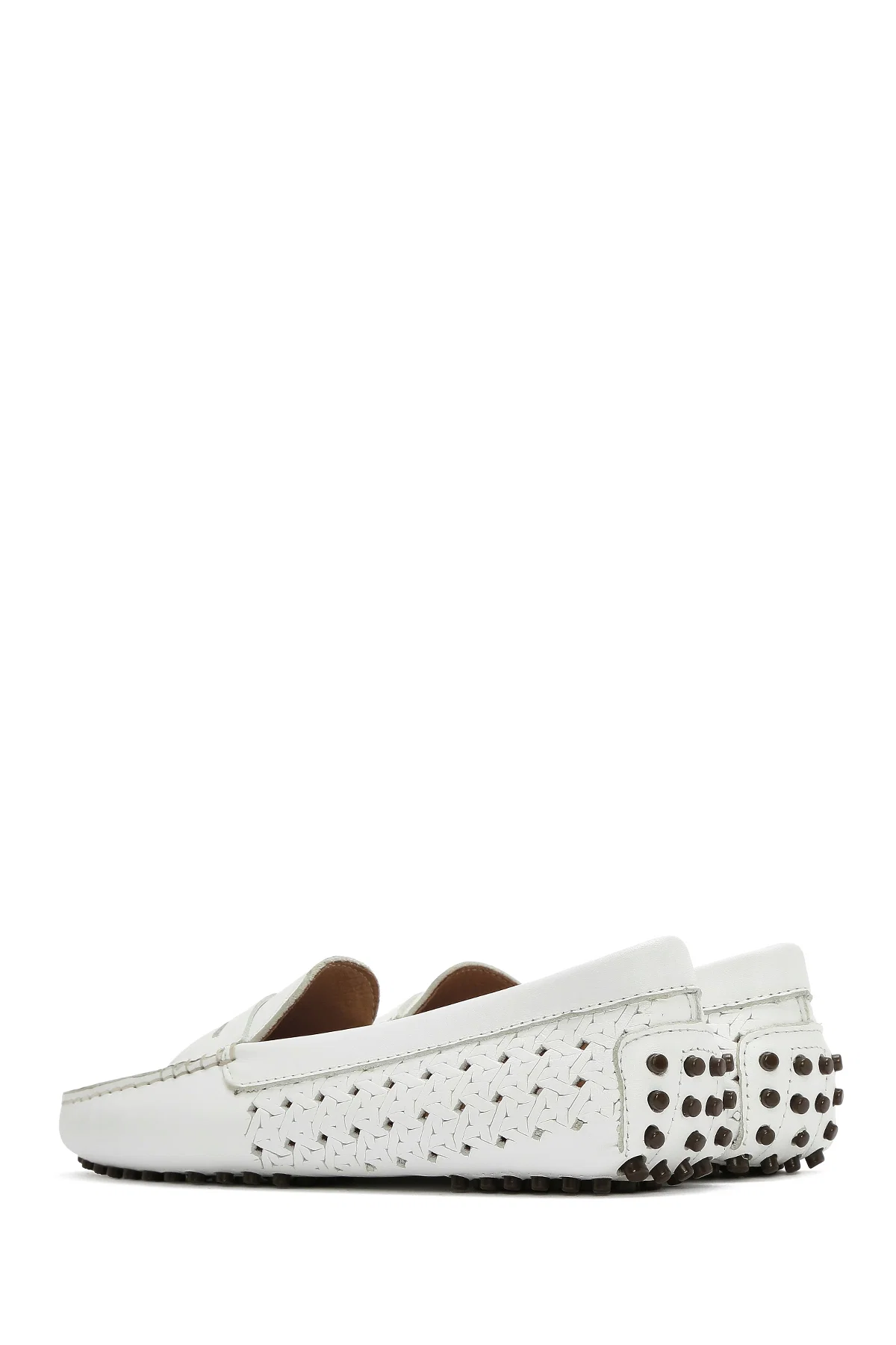 Kadın Beyaz Deri Loafer - Image 5
