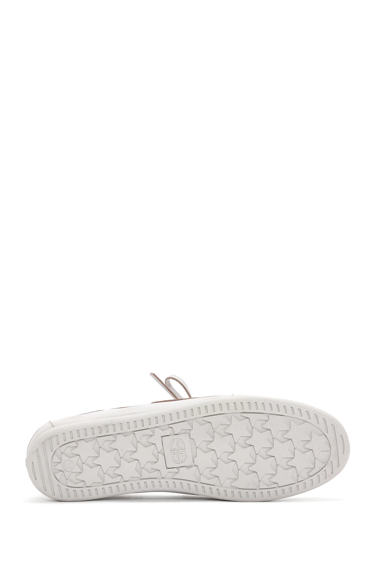 Kadın Beyaz Deri Maskülen Loafer - Image 3