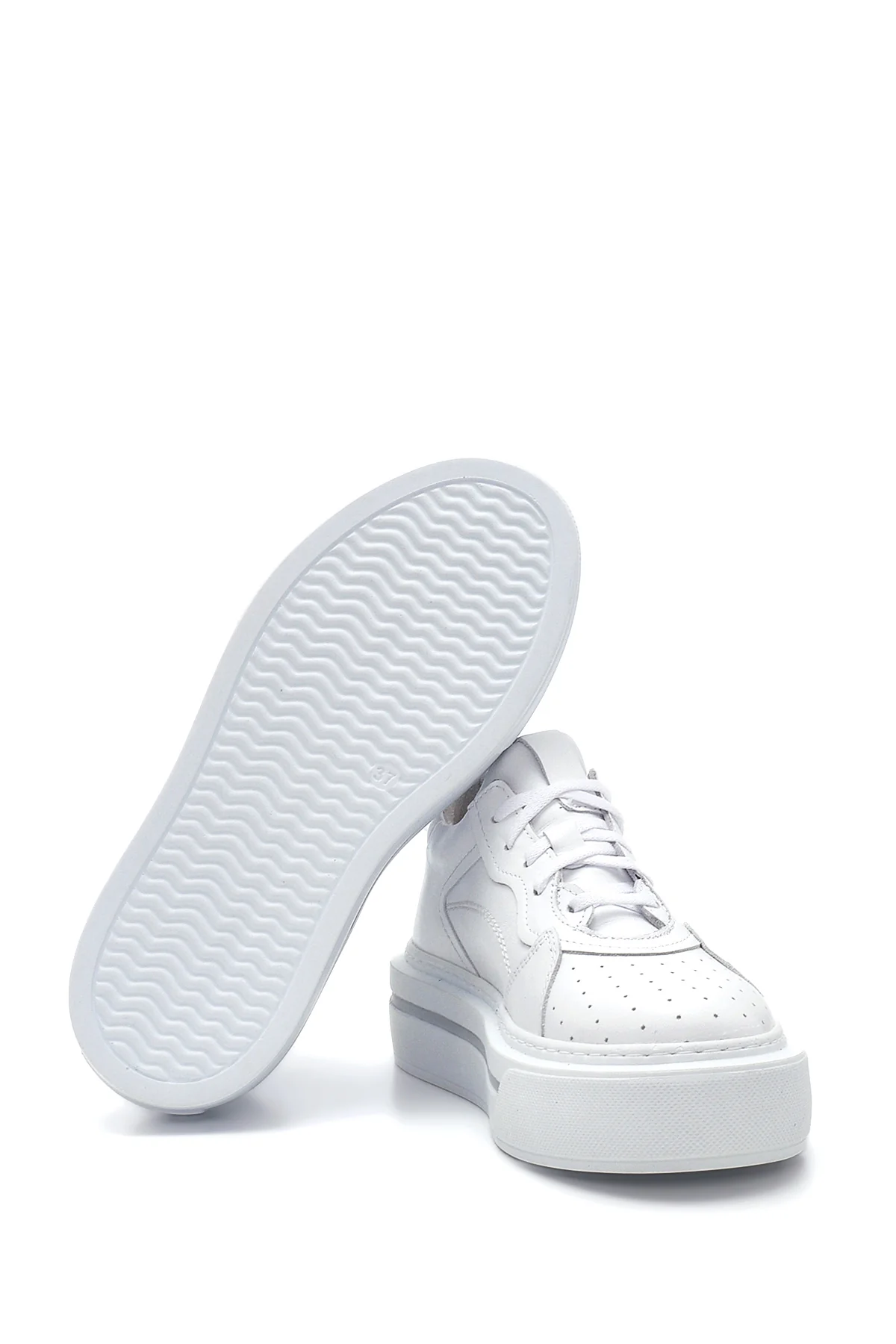Kadın Beyaz Deri Sneaker - Image 4
