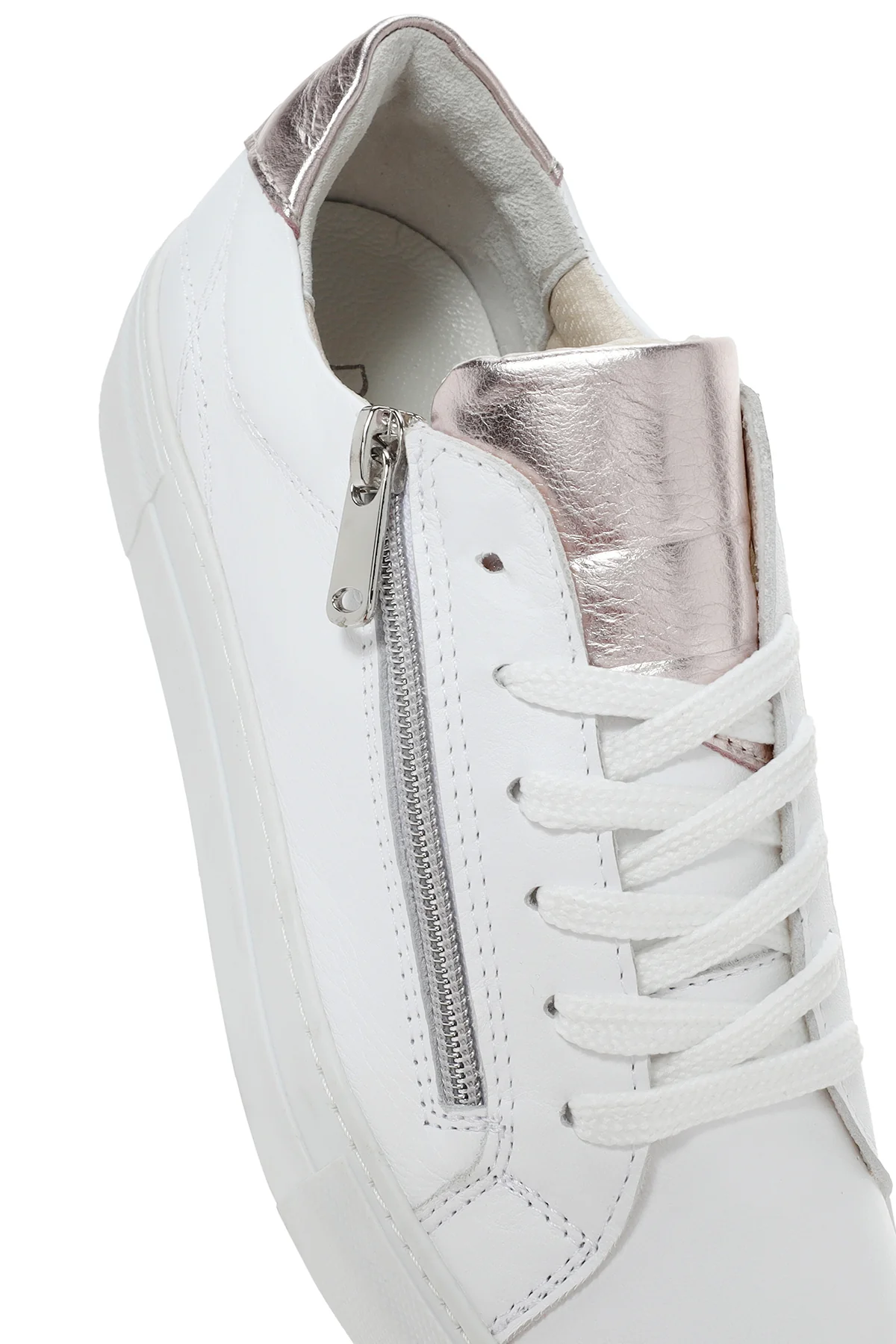 Kadın Beyaz Deri Sneaker - Image 11