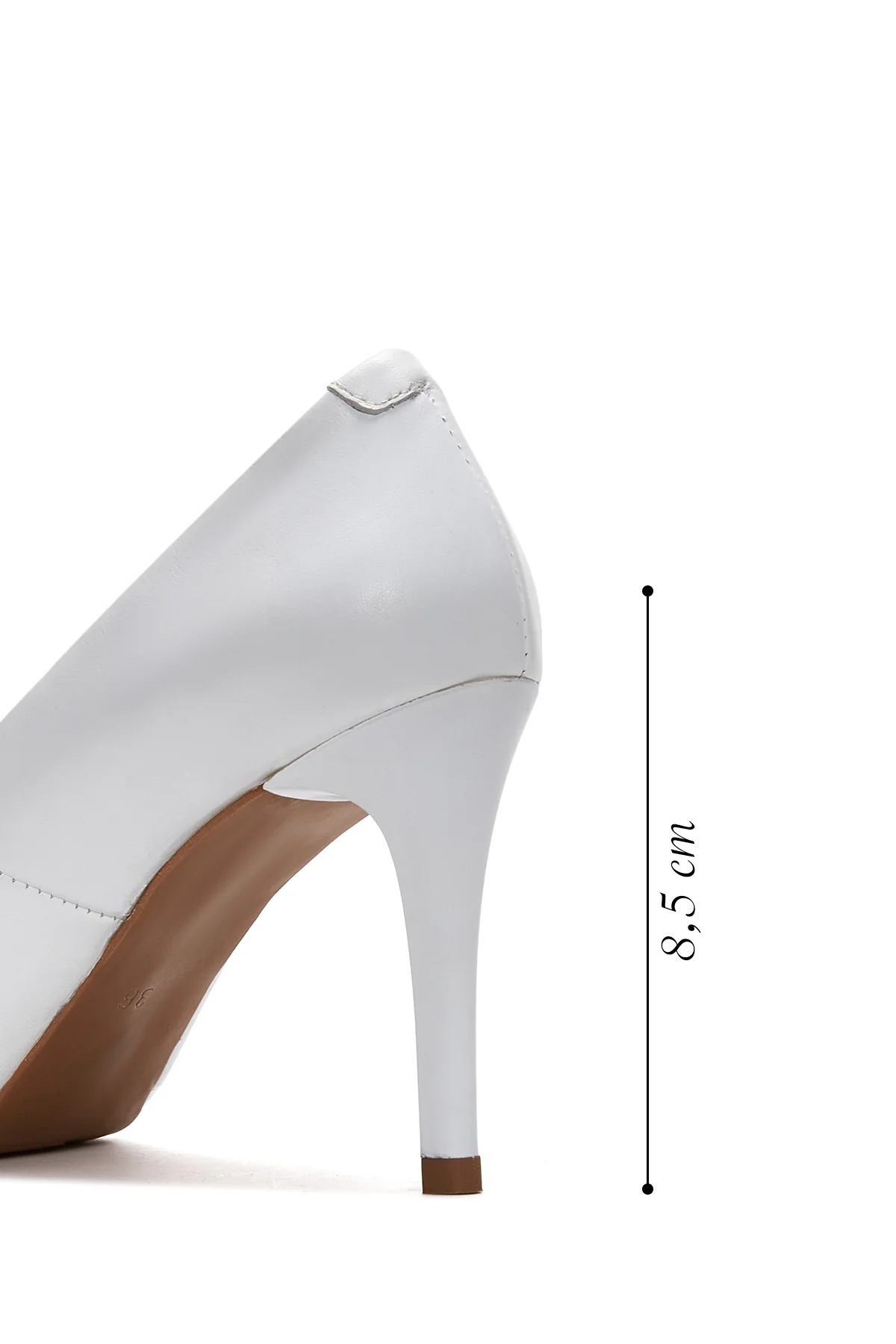 Kadın Beyaz Deri Stiletto - Image 2