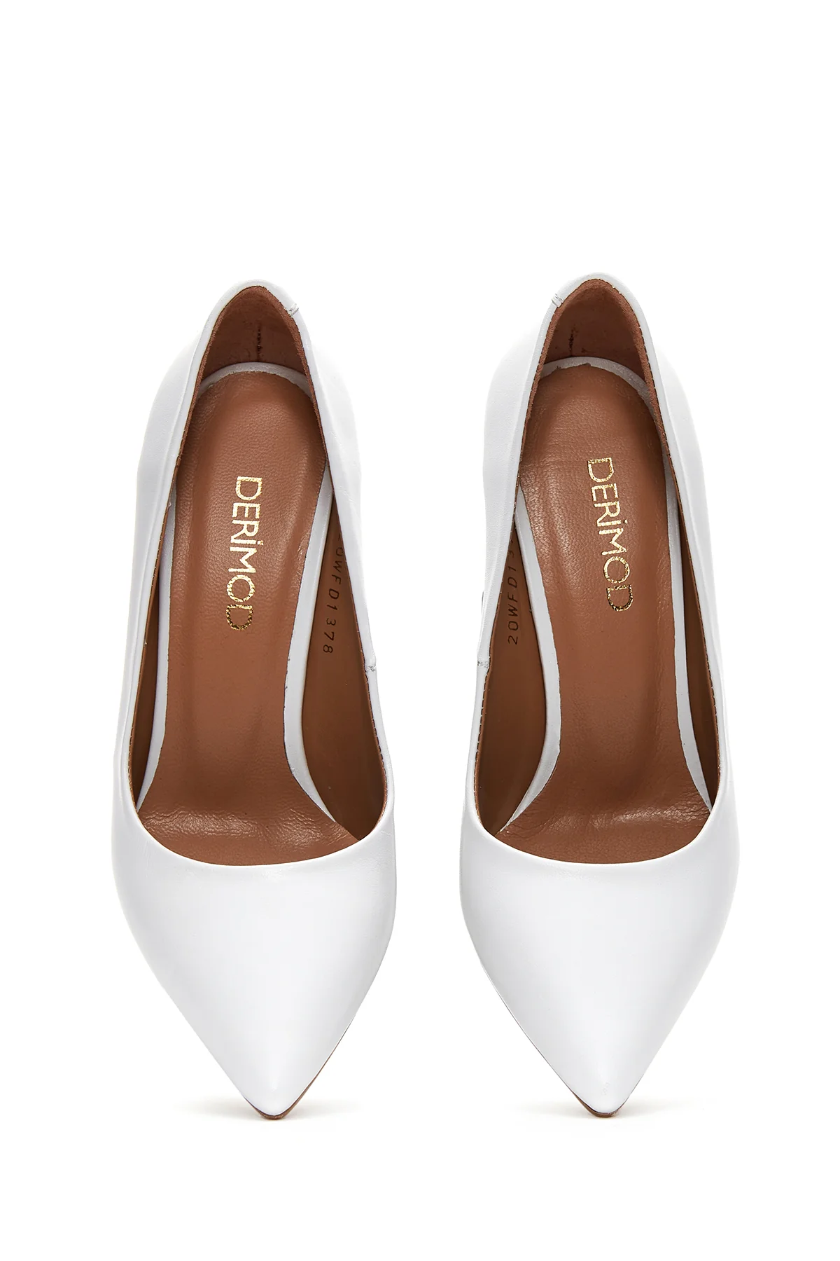 Kadın Beyaz Deri Stiletto - Image 7