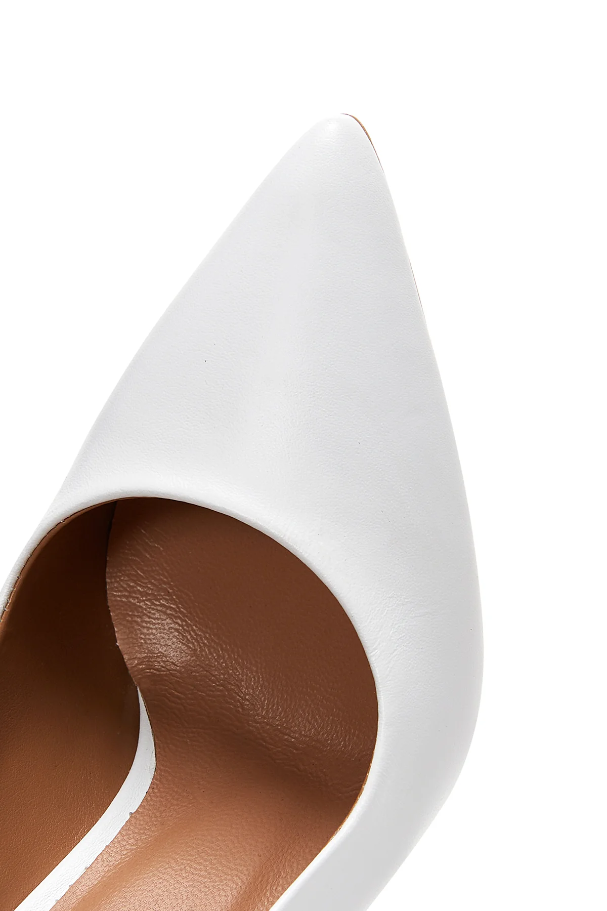 Kadın Beyaz Deri Stiletto - Image 8