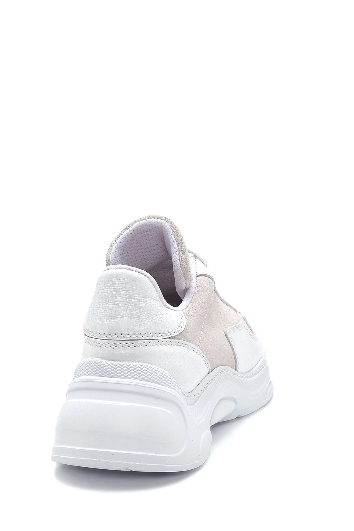 Kadın Beyaz Deri Yüksek Taban Sneaker - Image 7
