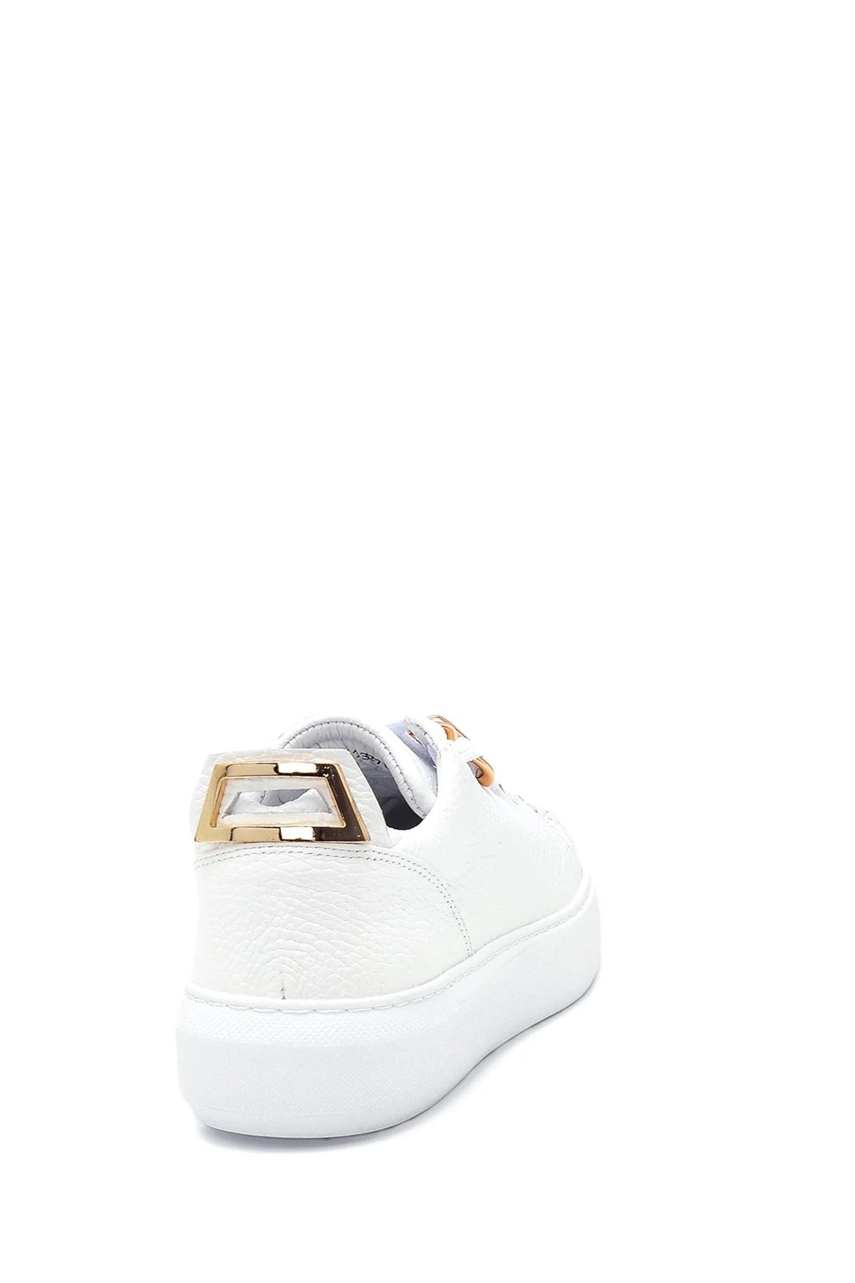 Kadın Beyaz Deri Zincirli Sneaker - Image 5