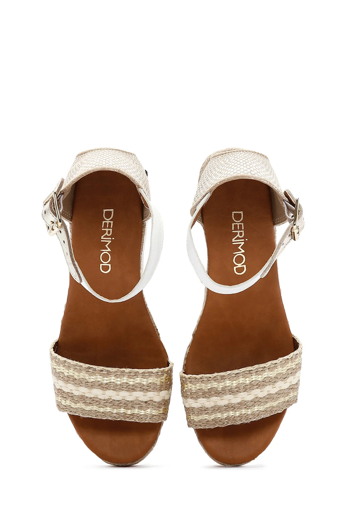 Kadın Beyaz Dolgu Topuk Espadril Sandalet - Image 6