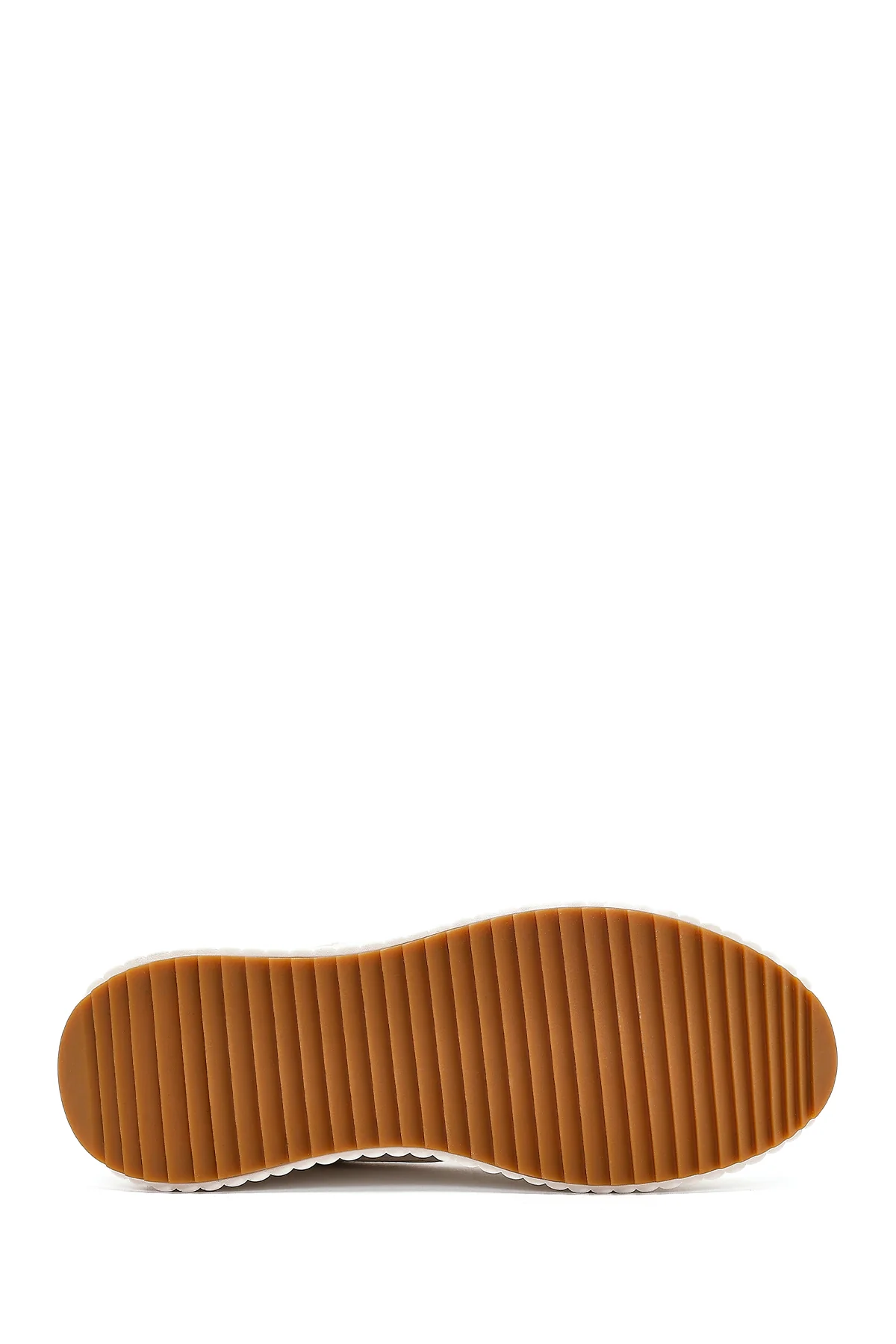 Kadın Beyaz Kalın Tabanlı Bağcıklı Sneaker - Image 4