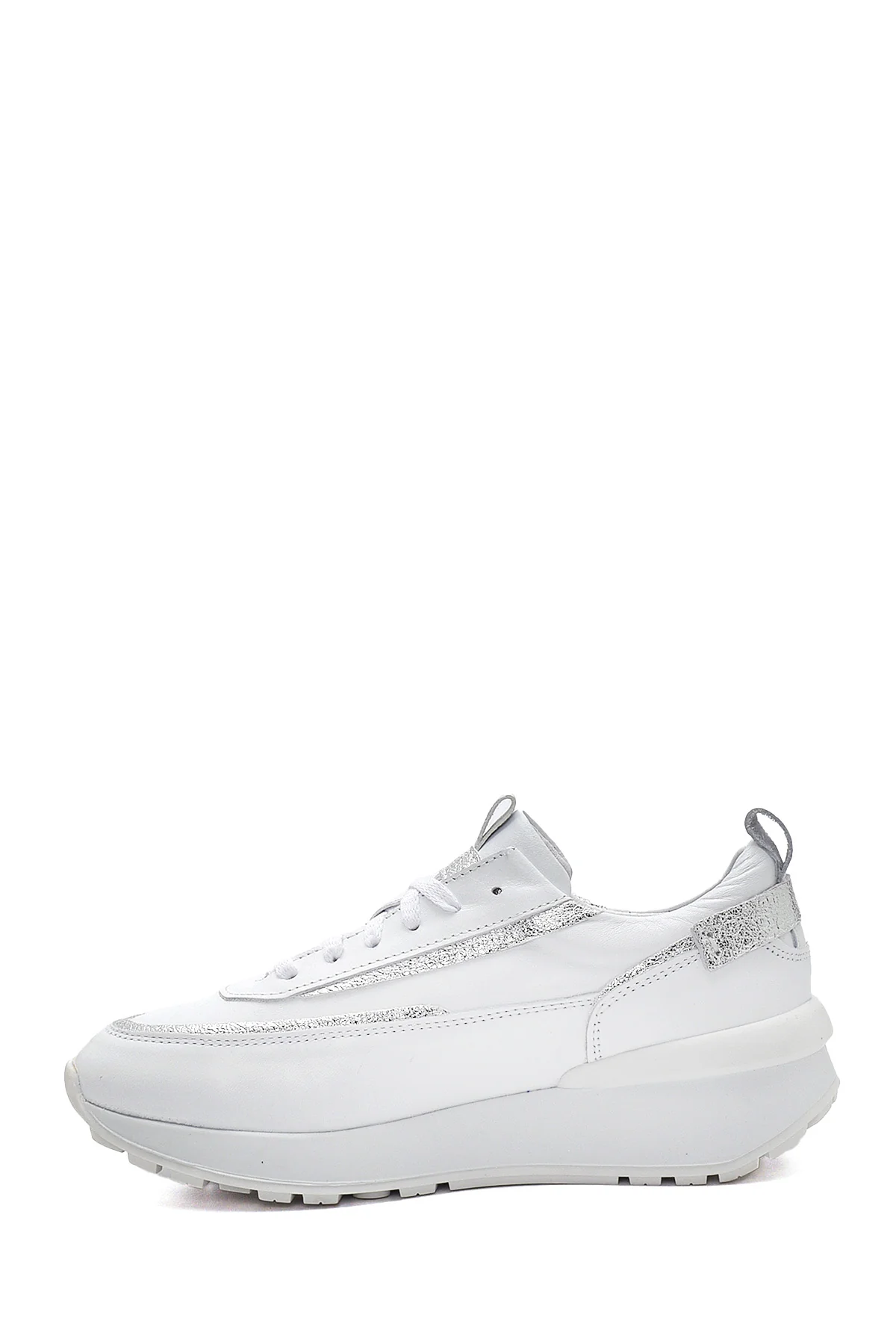 Kadın Beyaz Kalın Tabanlı Deri Sneaker - Image 2