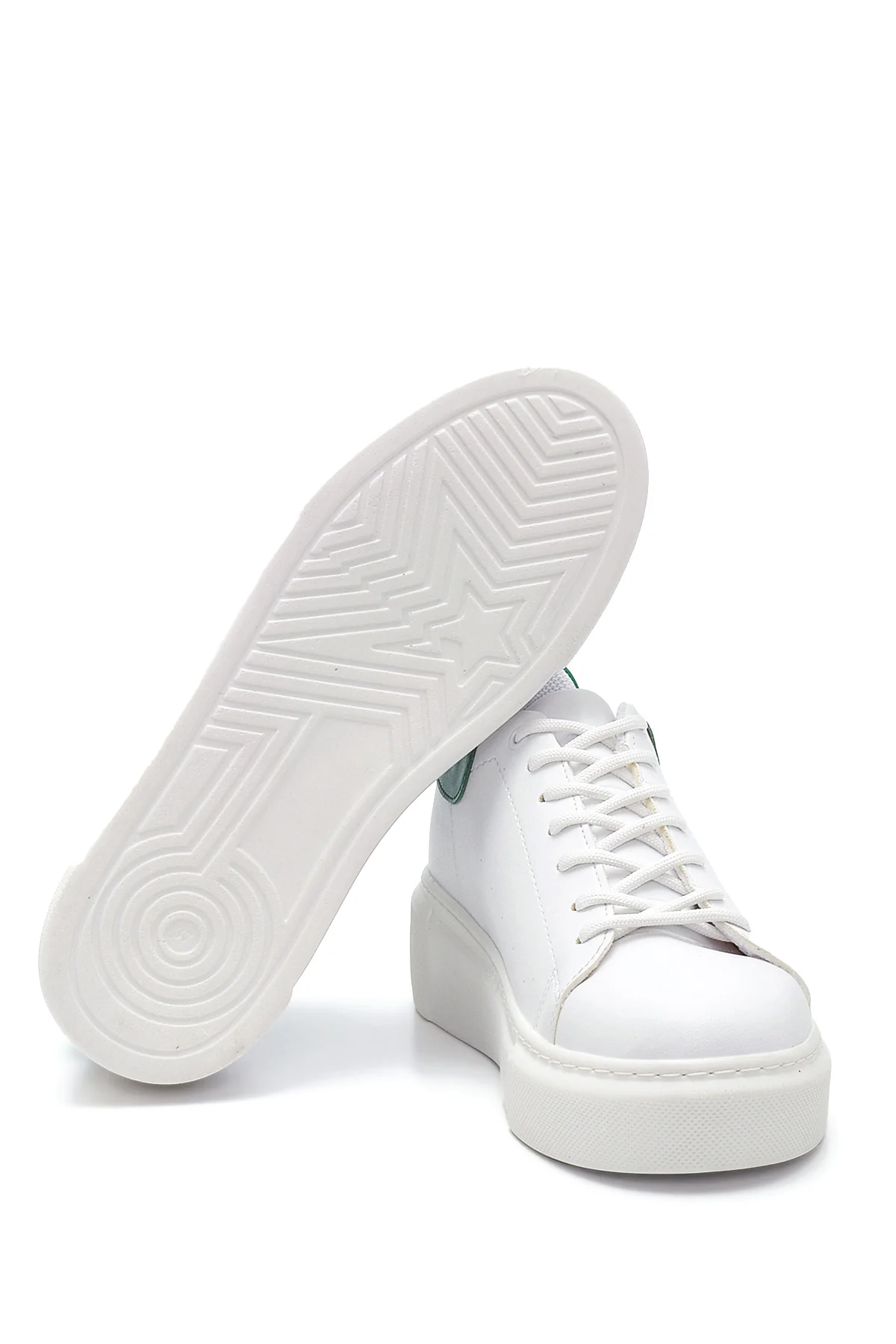 Kadın Beyaz Kalın Tabanlı Sneaker - Image 4