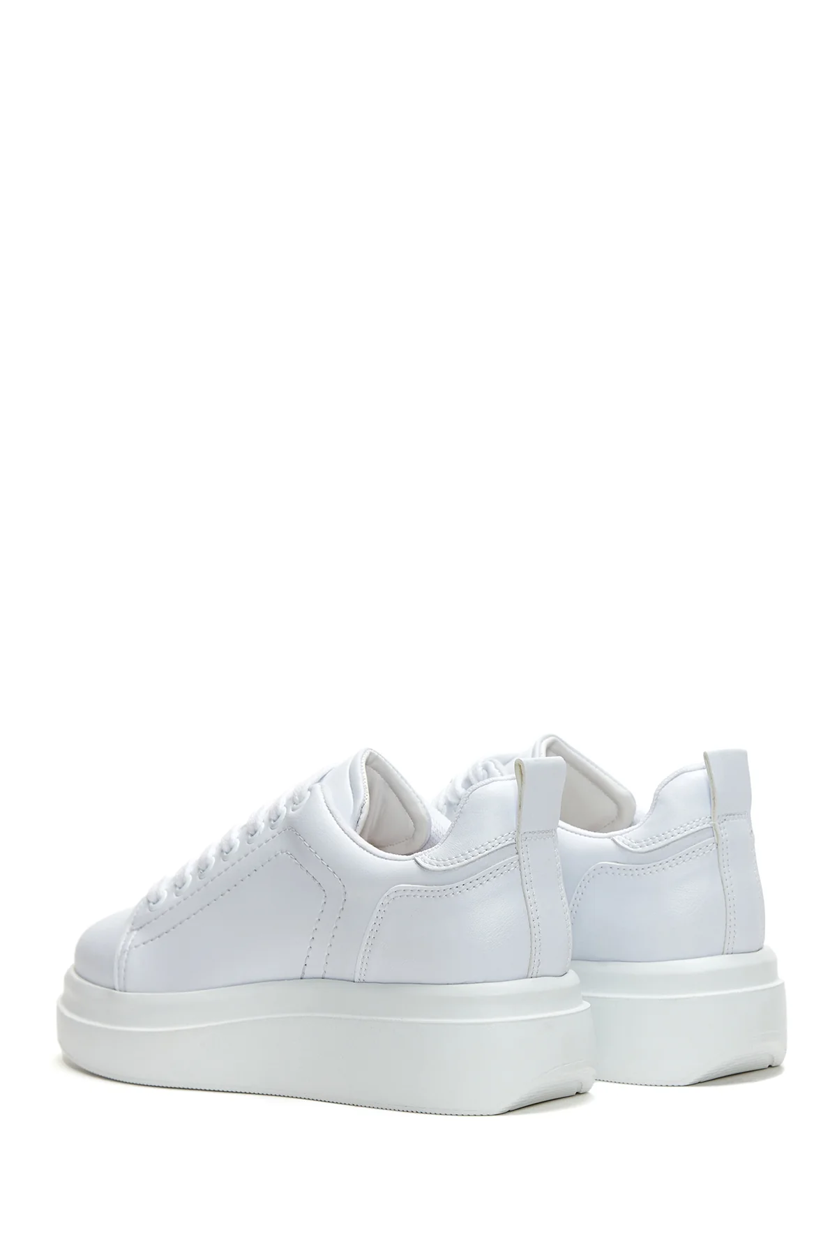 Kadın Beyaz Kalın Tabanlı Sneaker - Image 5
