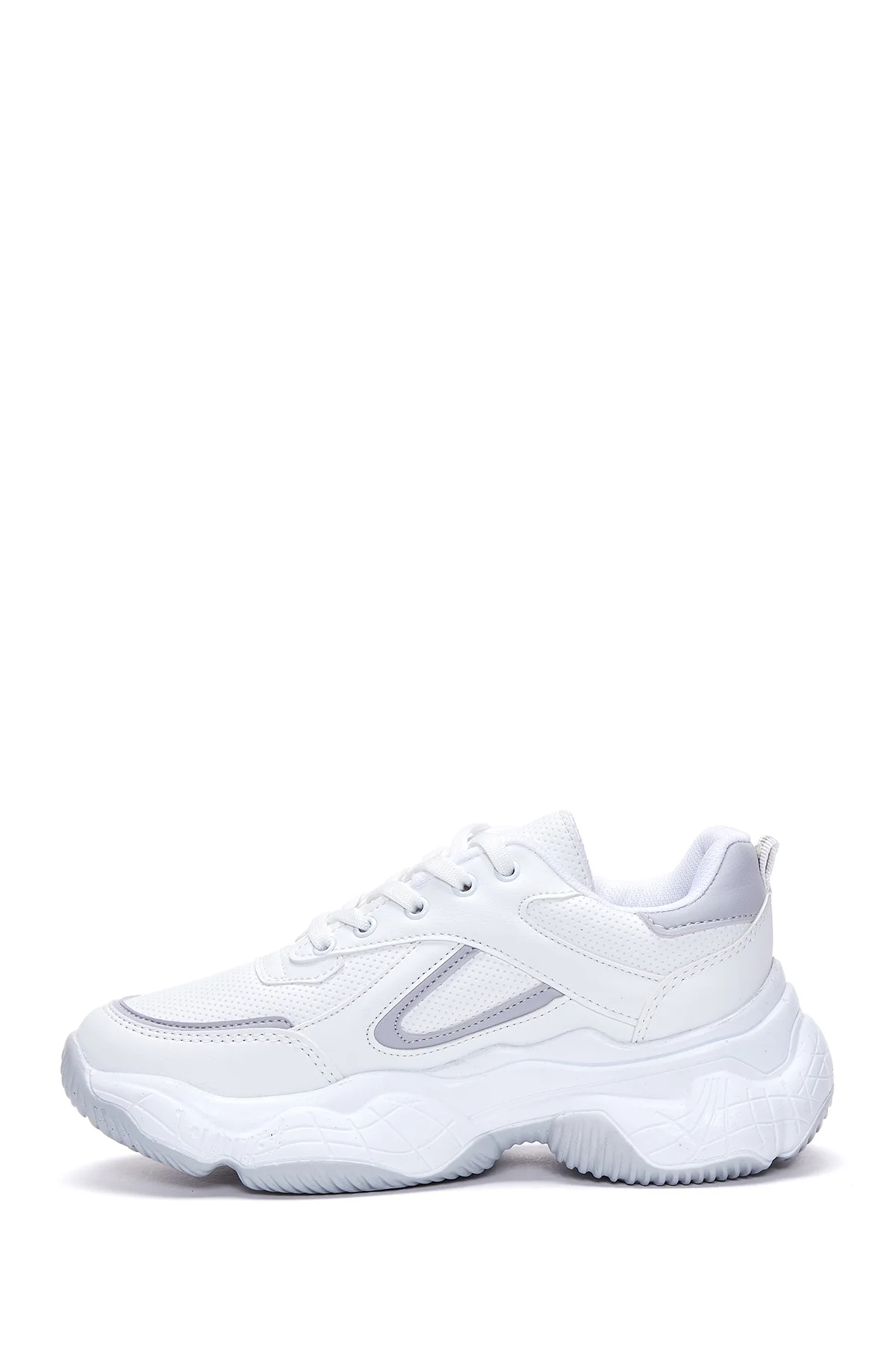 Kadın Beyaz Kalın Tabanlı Sneaker - Image 2
