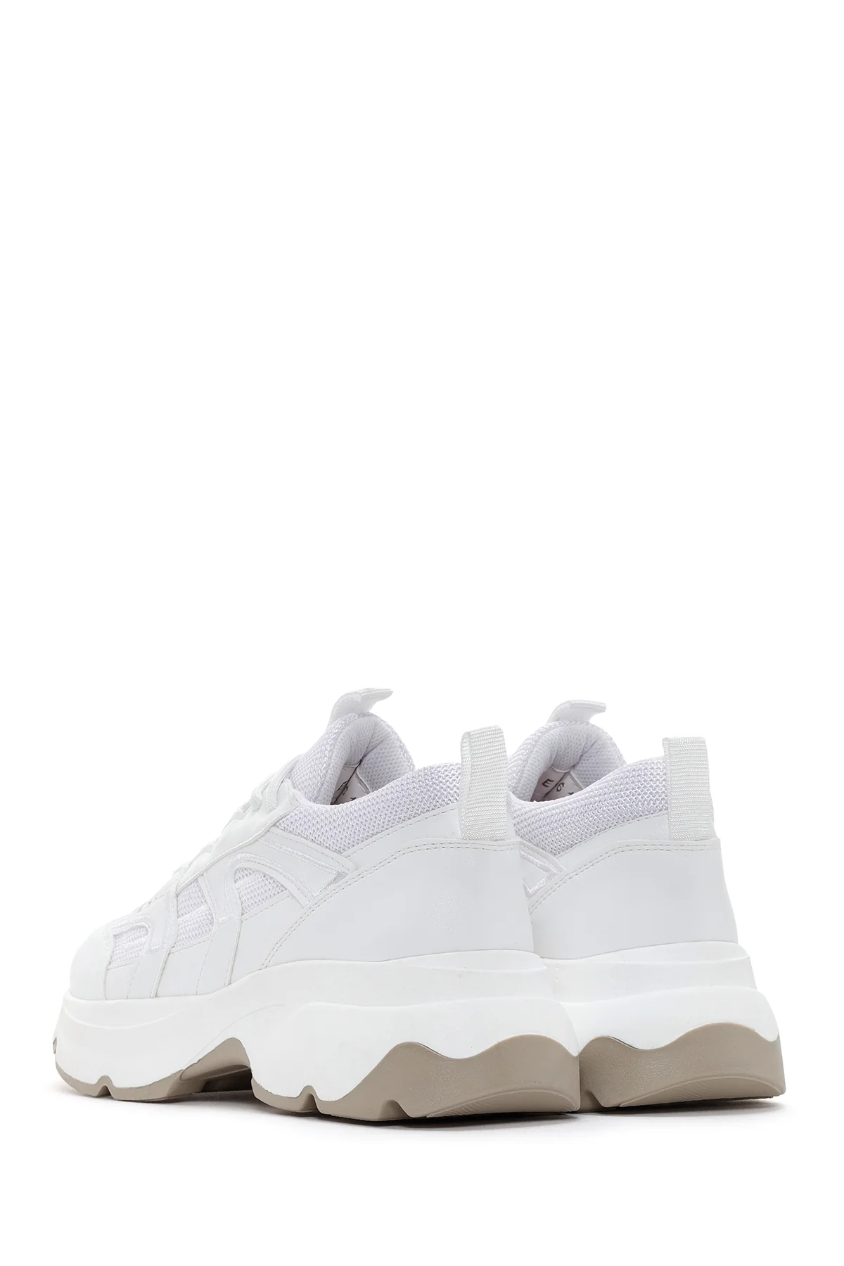 Kadın Beyaz Kalın Tabanlı Sneaker - Image 5