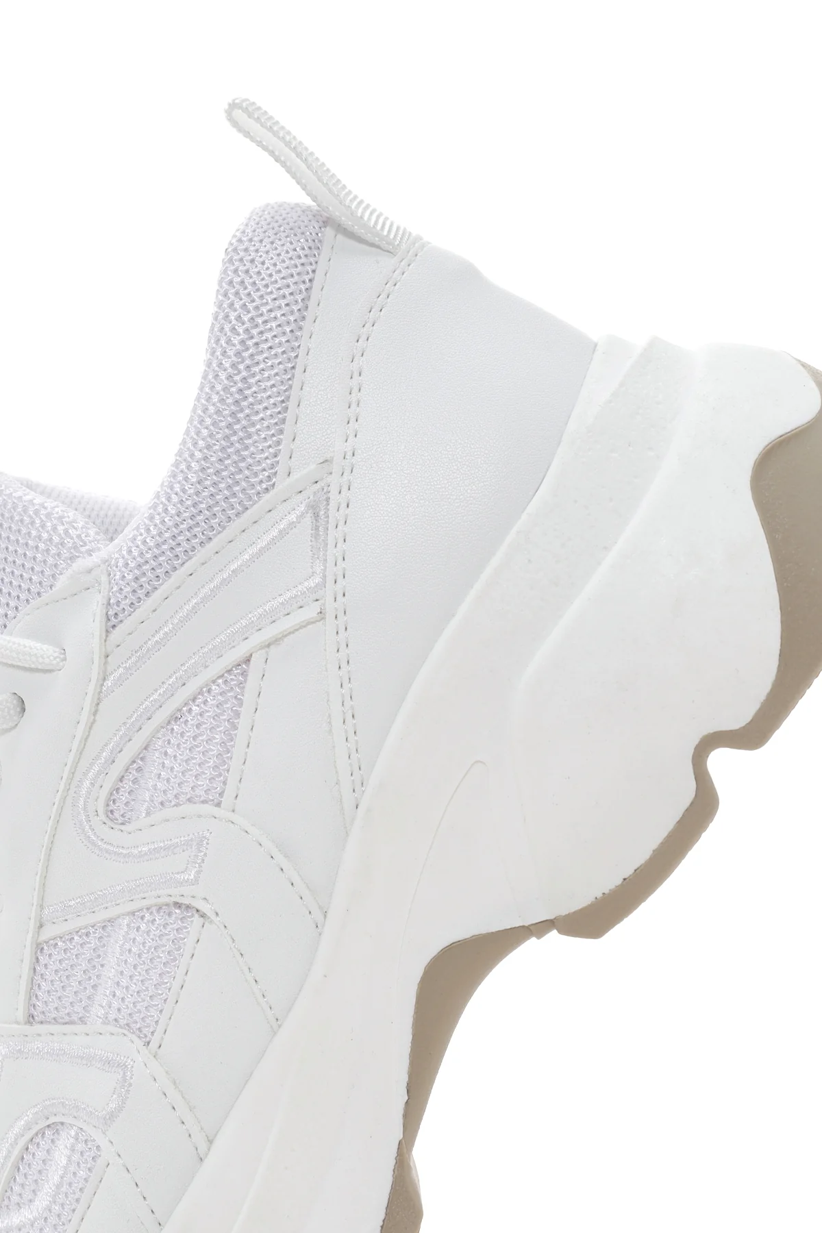 Kadın Beyaz Kalın Tabanlı Sneaker - Image 7