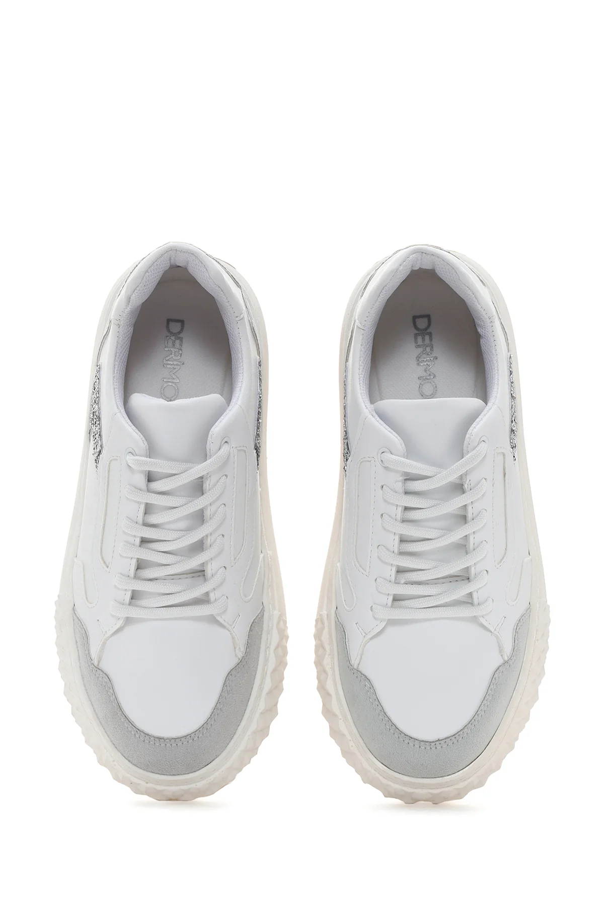 Kadın Beyaz Kalın Tabanlı Sneaker - Image 6